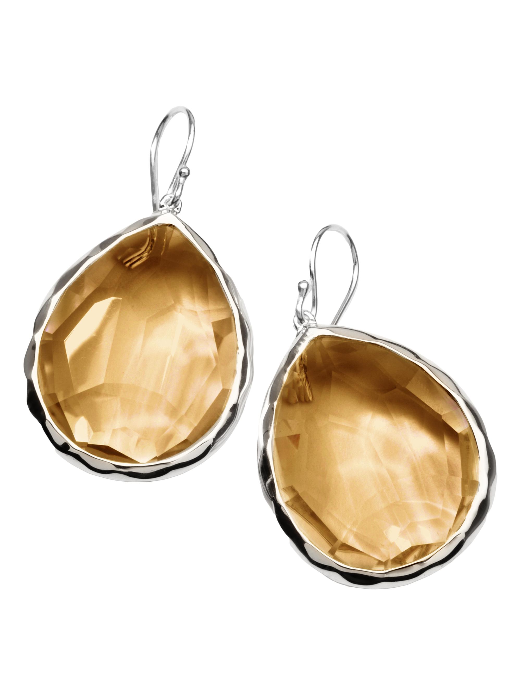 Ippolita Women's Rock Candy  Teardrop Sterling Silver & Cognac Citrine Earrings - Cognac Citrine