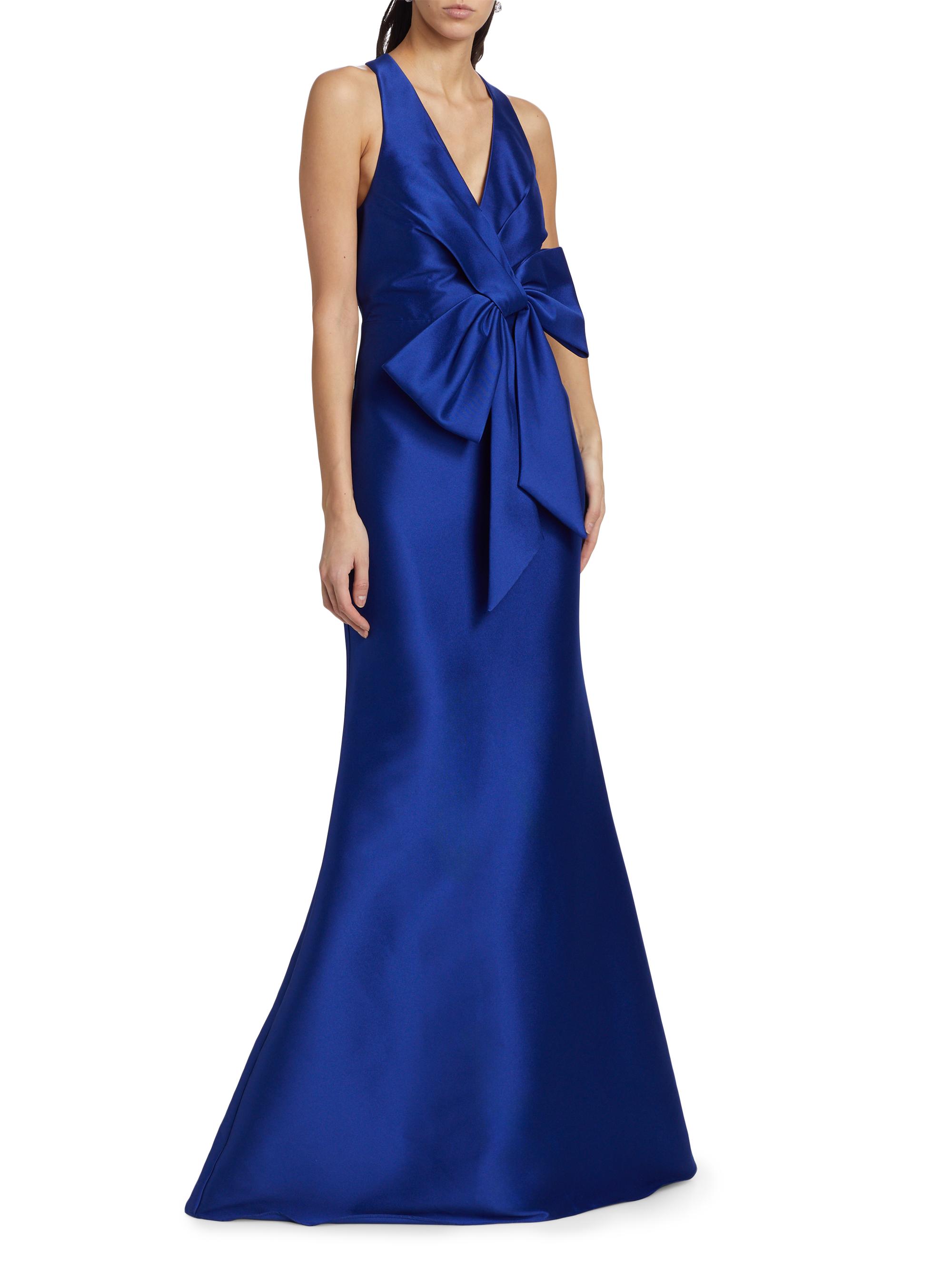Badgley Mischka Satin Mikado Bow Mermaid Gown | Saks Fifth Avenue