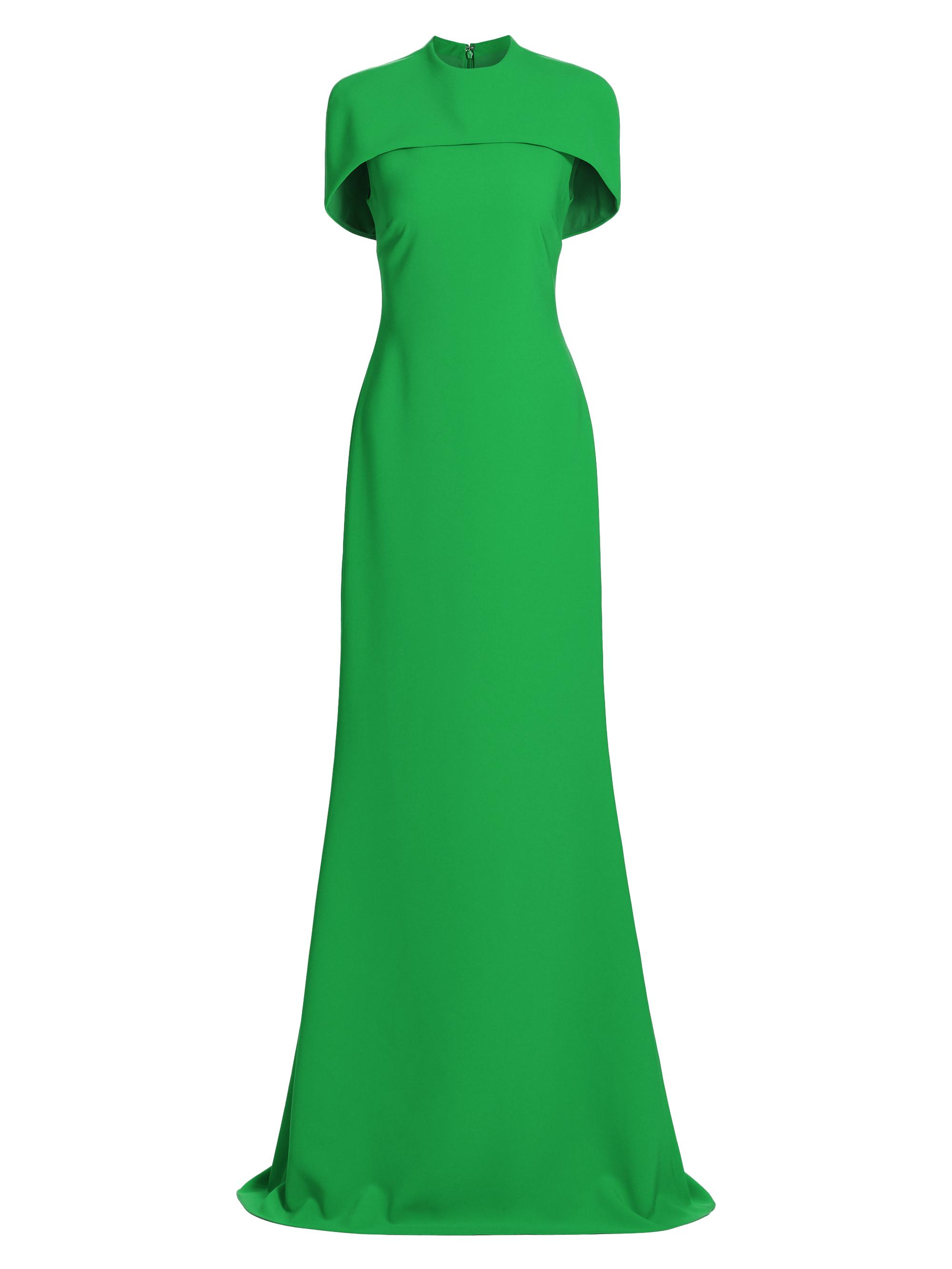 Badgley Mischka Women's Crepe Capelet Gown - Emerald