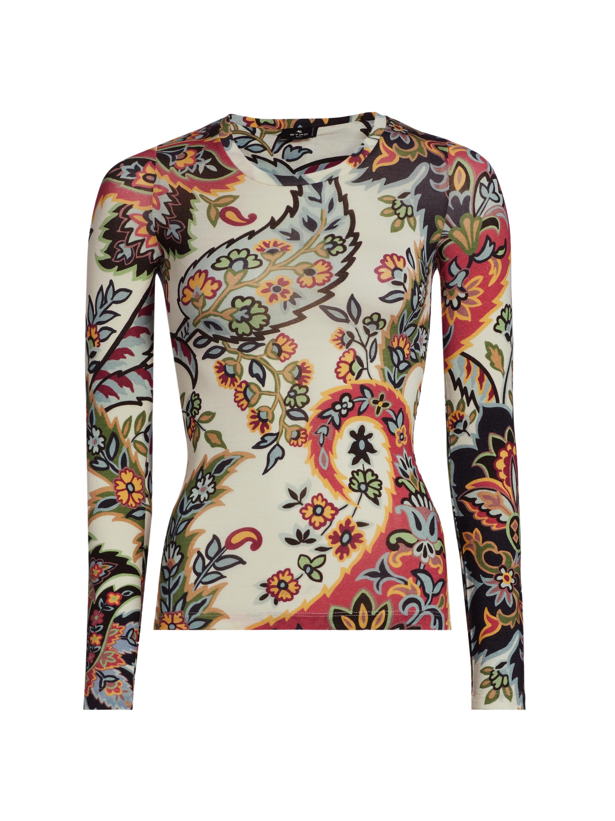 Etro Women's Floral Wool-Blend Top - Printonbeigebase