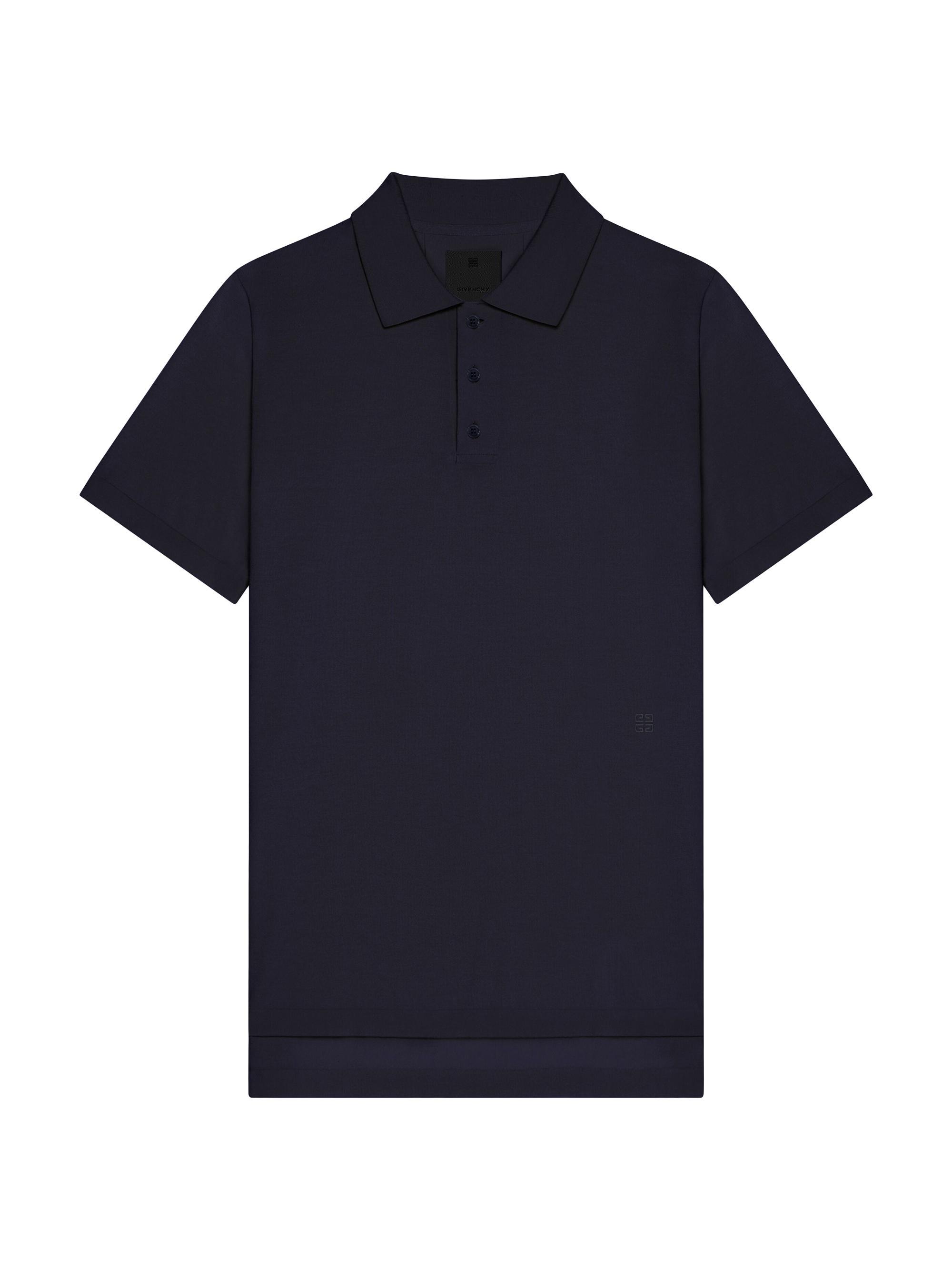 Givenchy Men's Plage Polo Shirt in Cotton and Silk - Night Blue