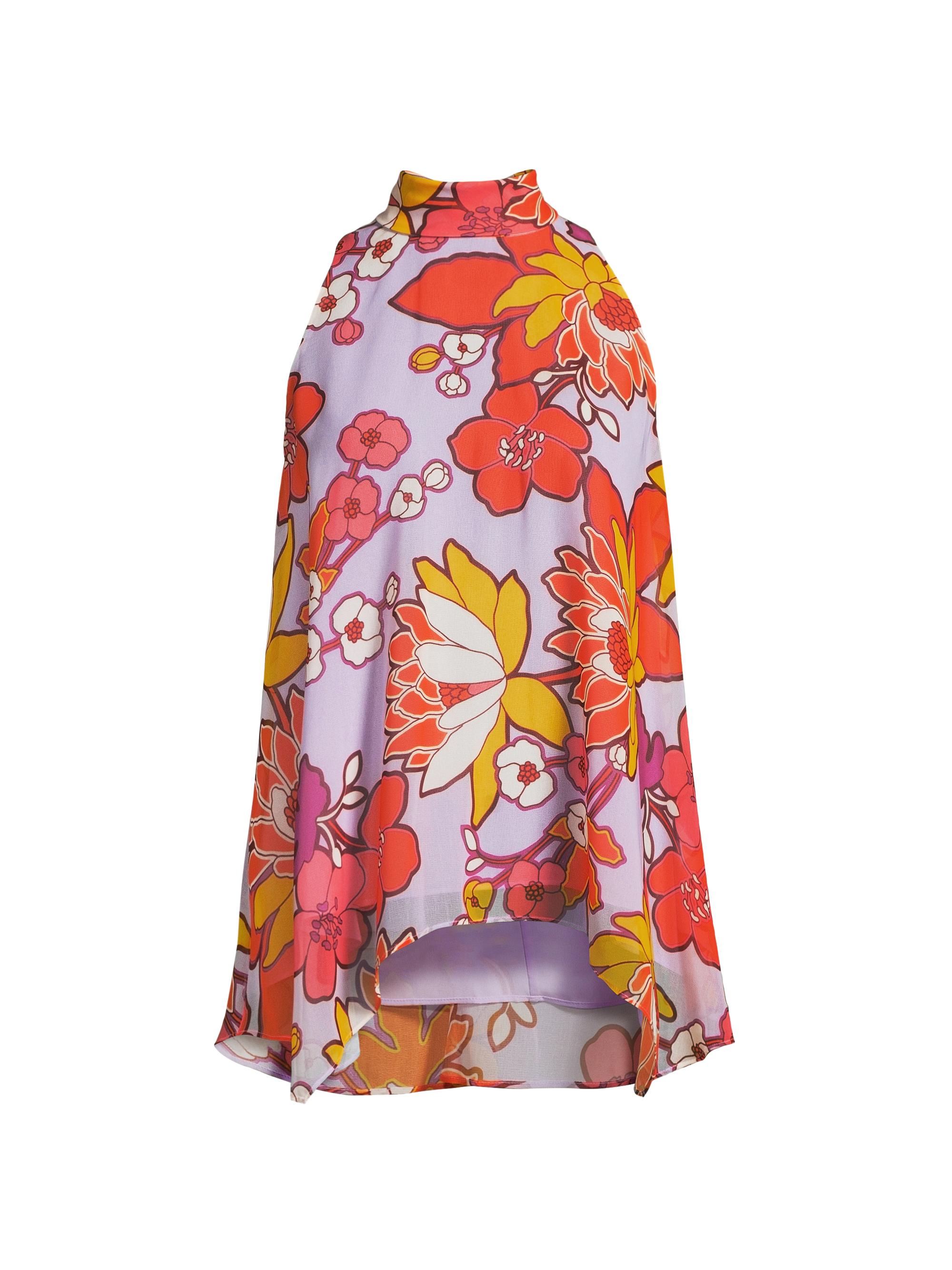 Ungaro Women's Monica Floral Chiffon Halter Blouse - Orchid Multi