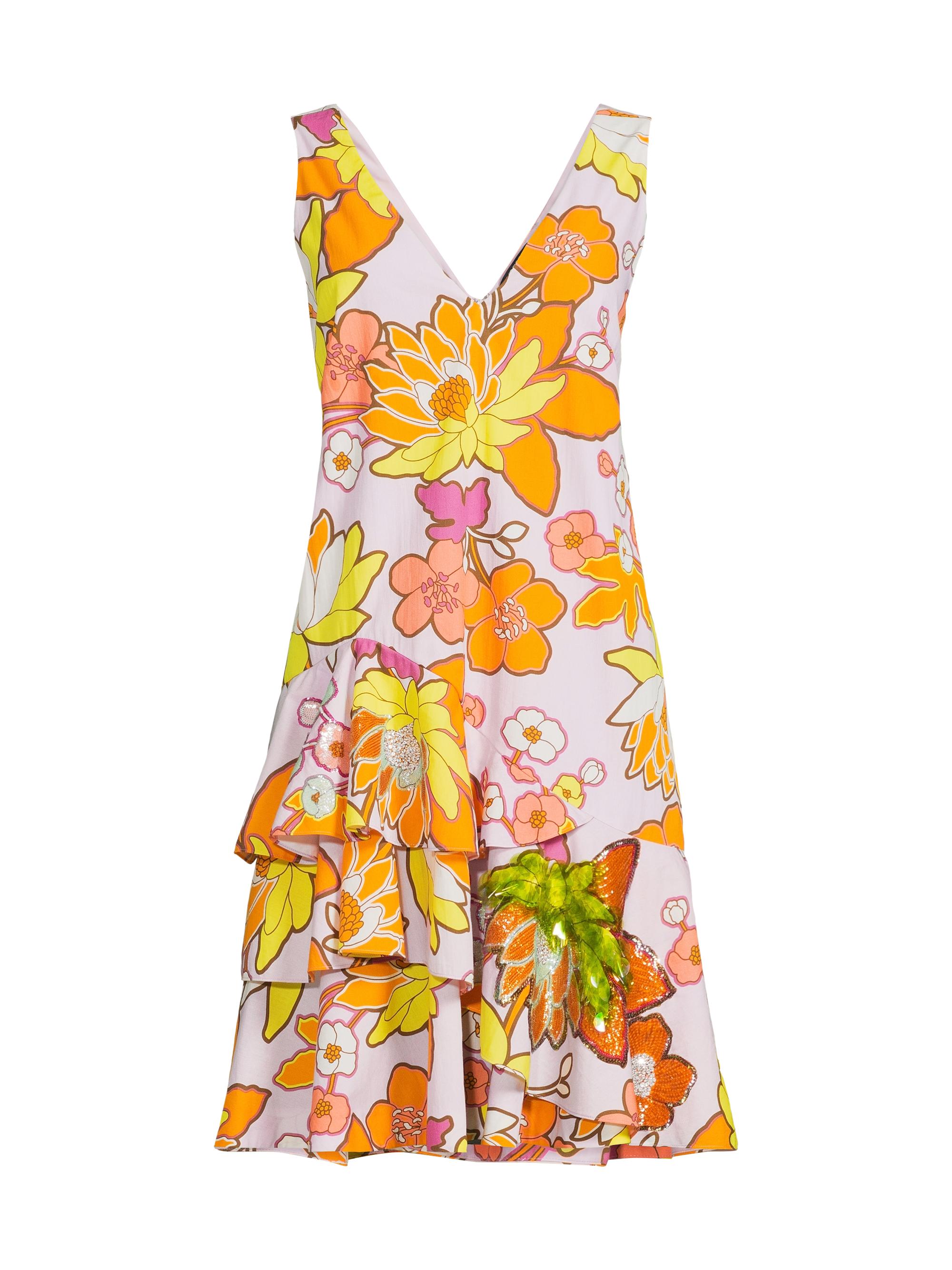 Talia Floral-Sequined Knee-Length Dress