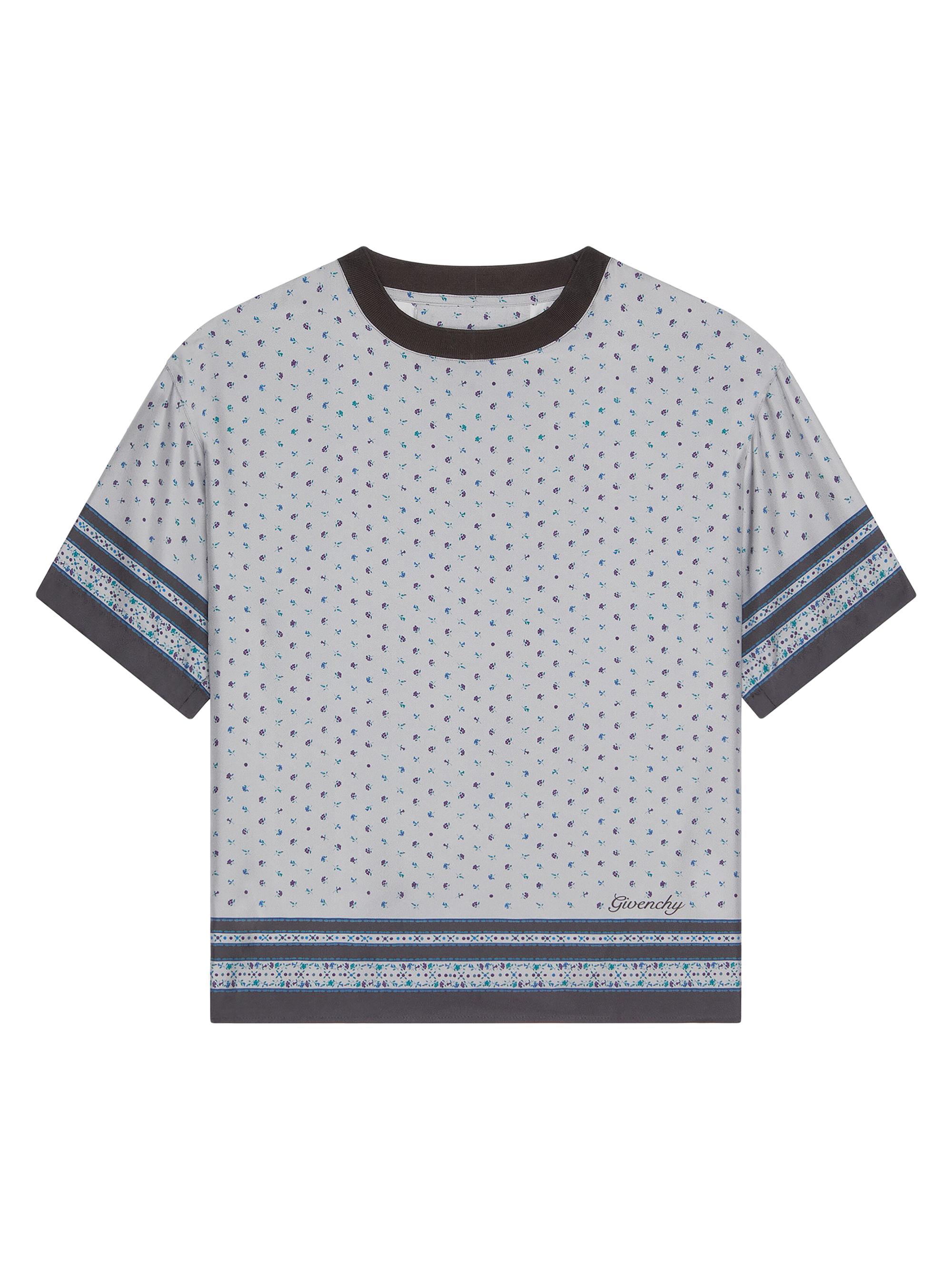 Givenchy Men's Printed T-Shirt in Silk - Smoke Grey