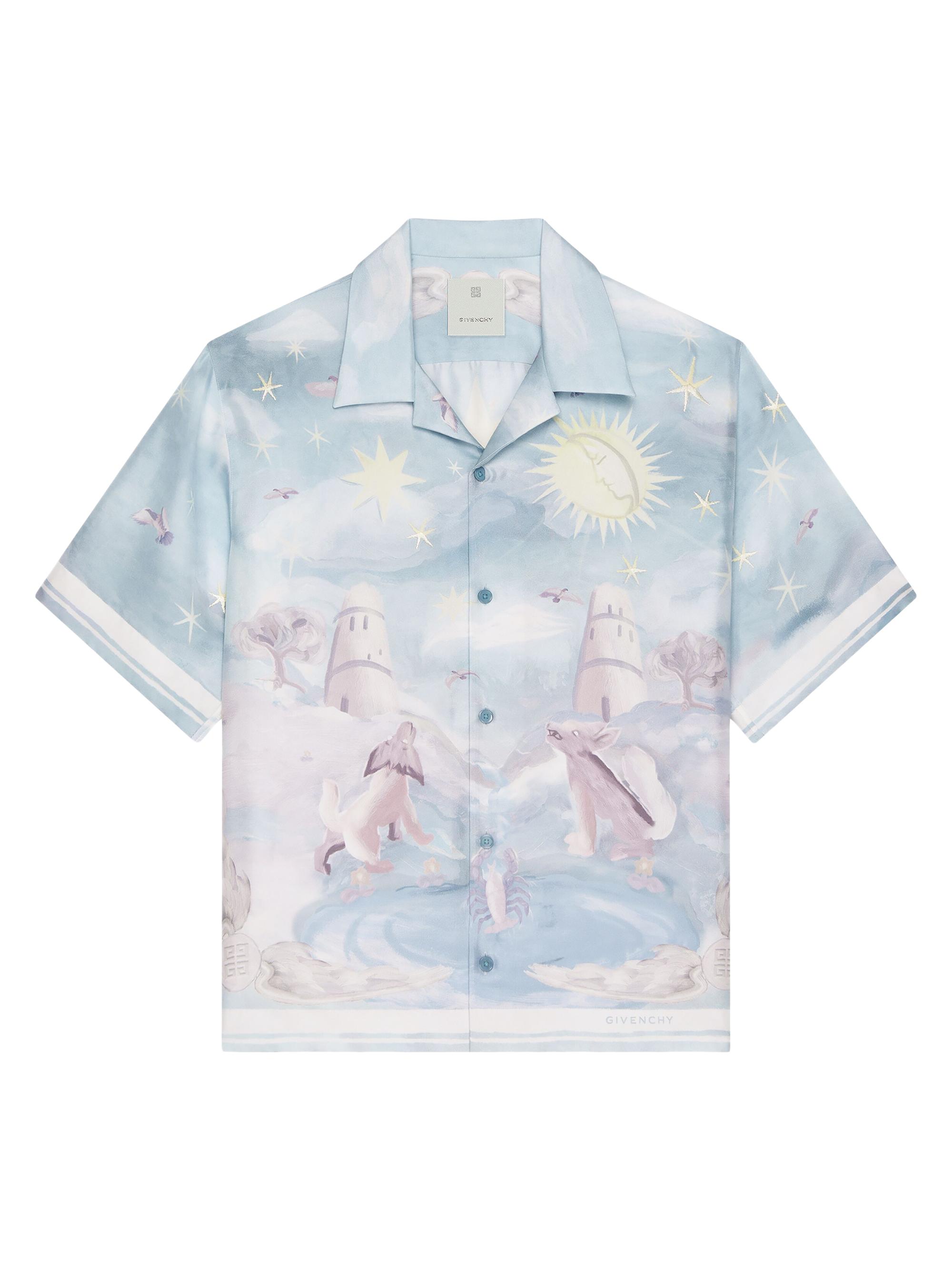 Givenchy Men's Boxy Fit Printed Shirt in Silk - Multicolored