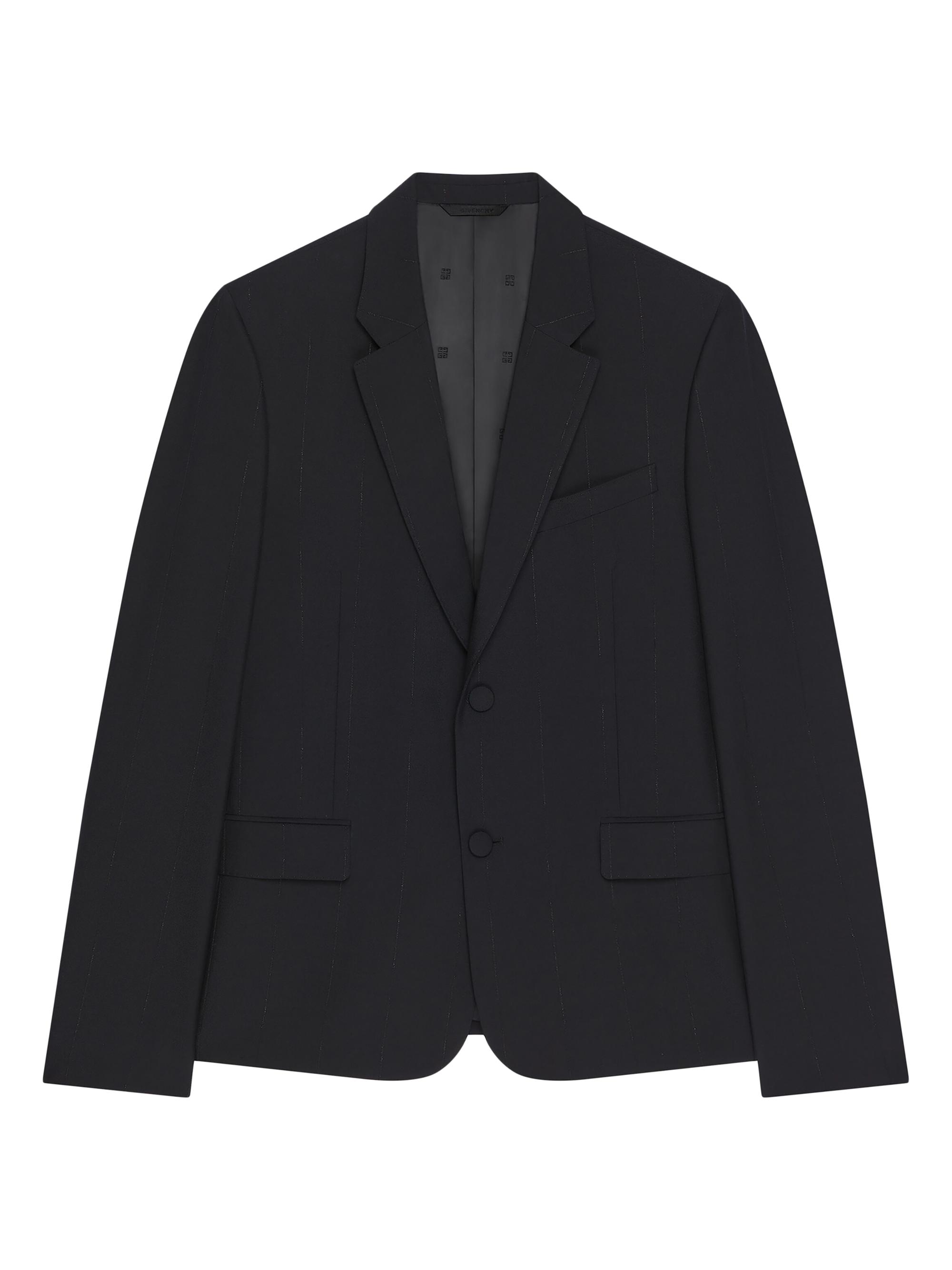 Givenchy Men's Jacket in Wool with Lurex Stripes - Black