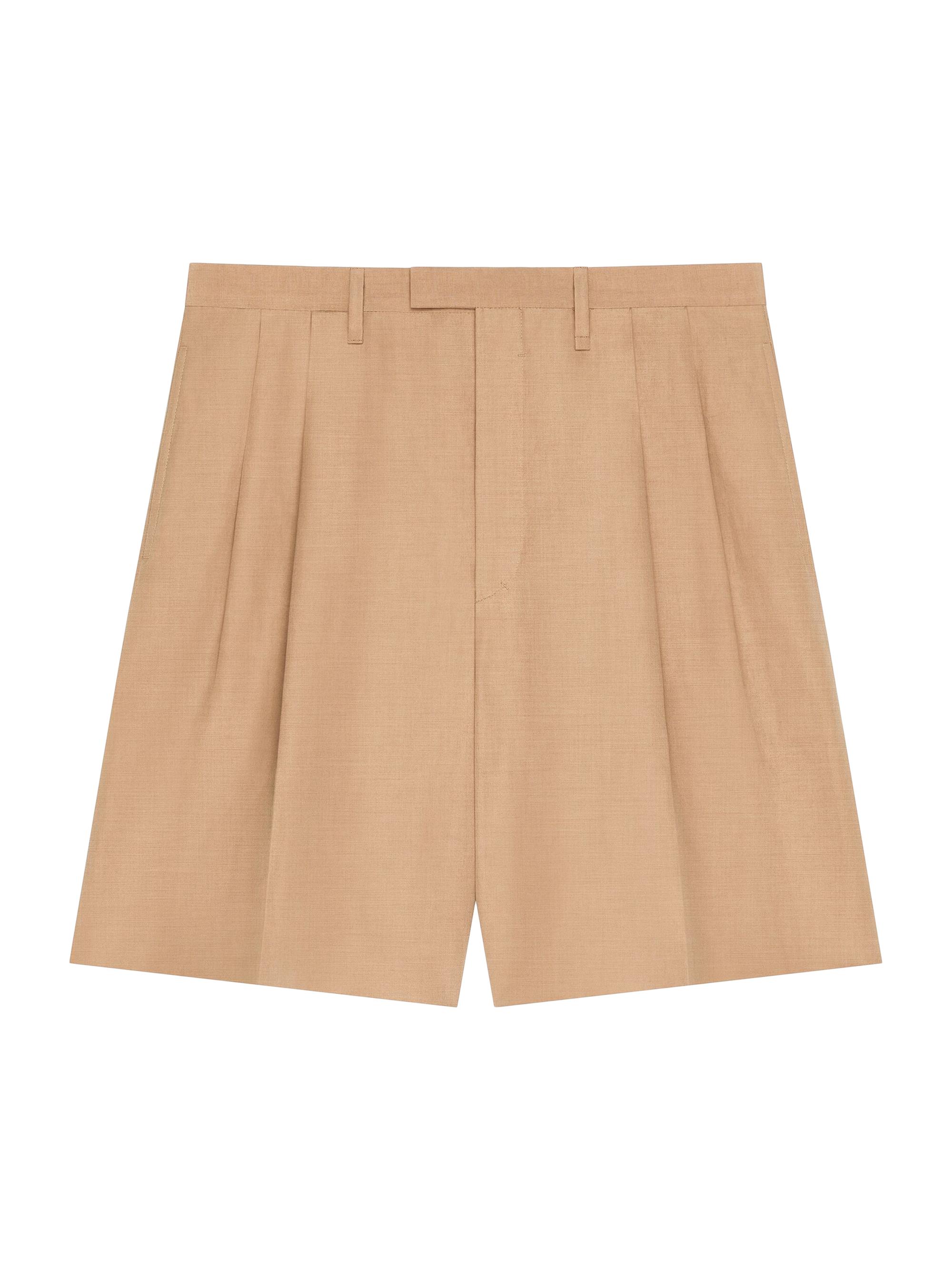 Givenchy Men's Plage Bermuda Shorts in Linen - Beige