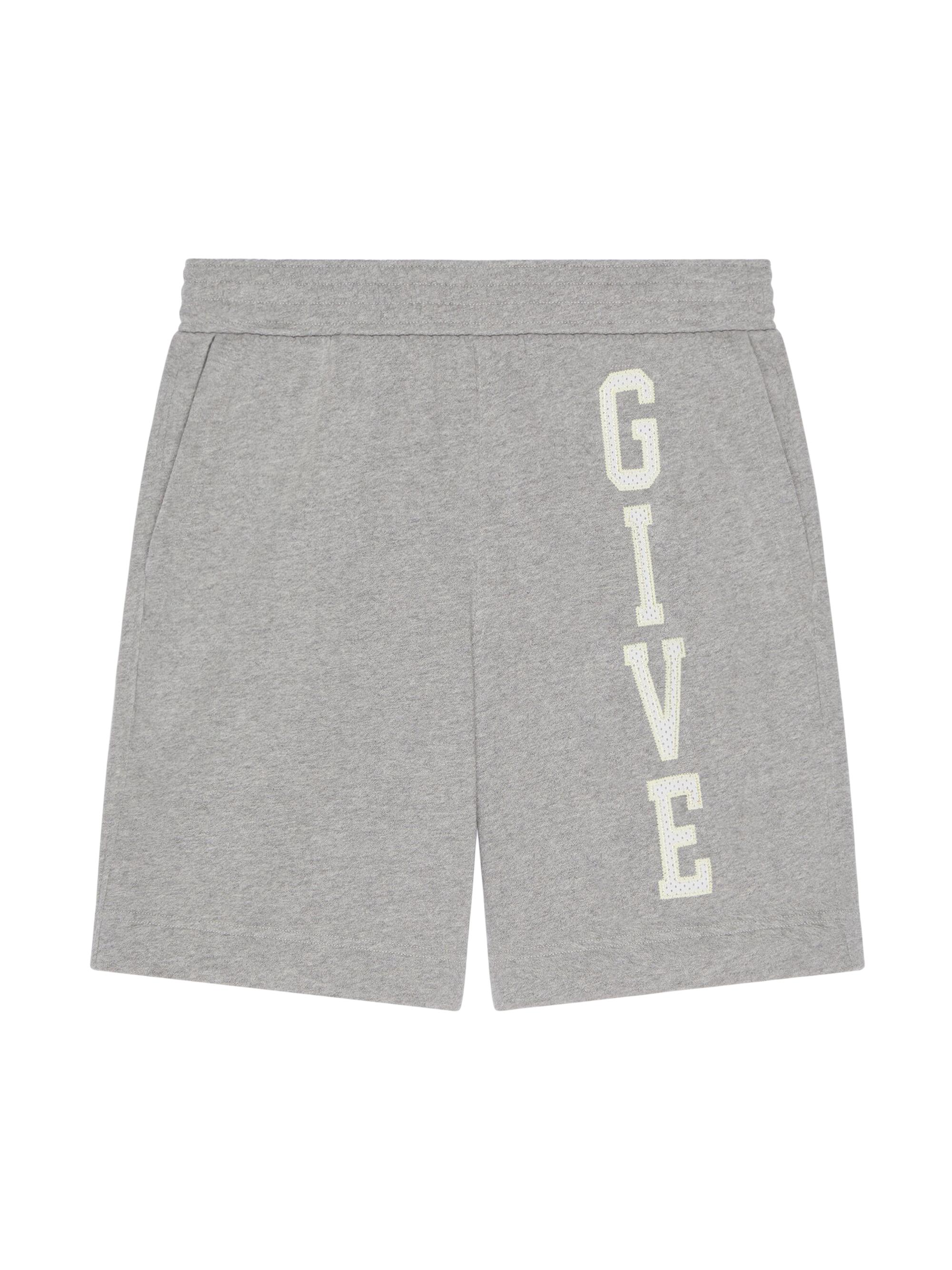 Givenchy Men's College Bermuda Shorts in Fleece - Light Grey
