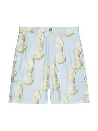 Plage Printed Bermuda Shorts in Silk