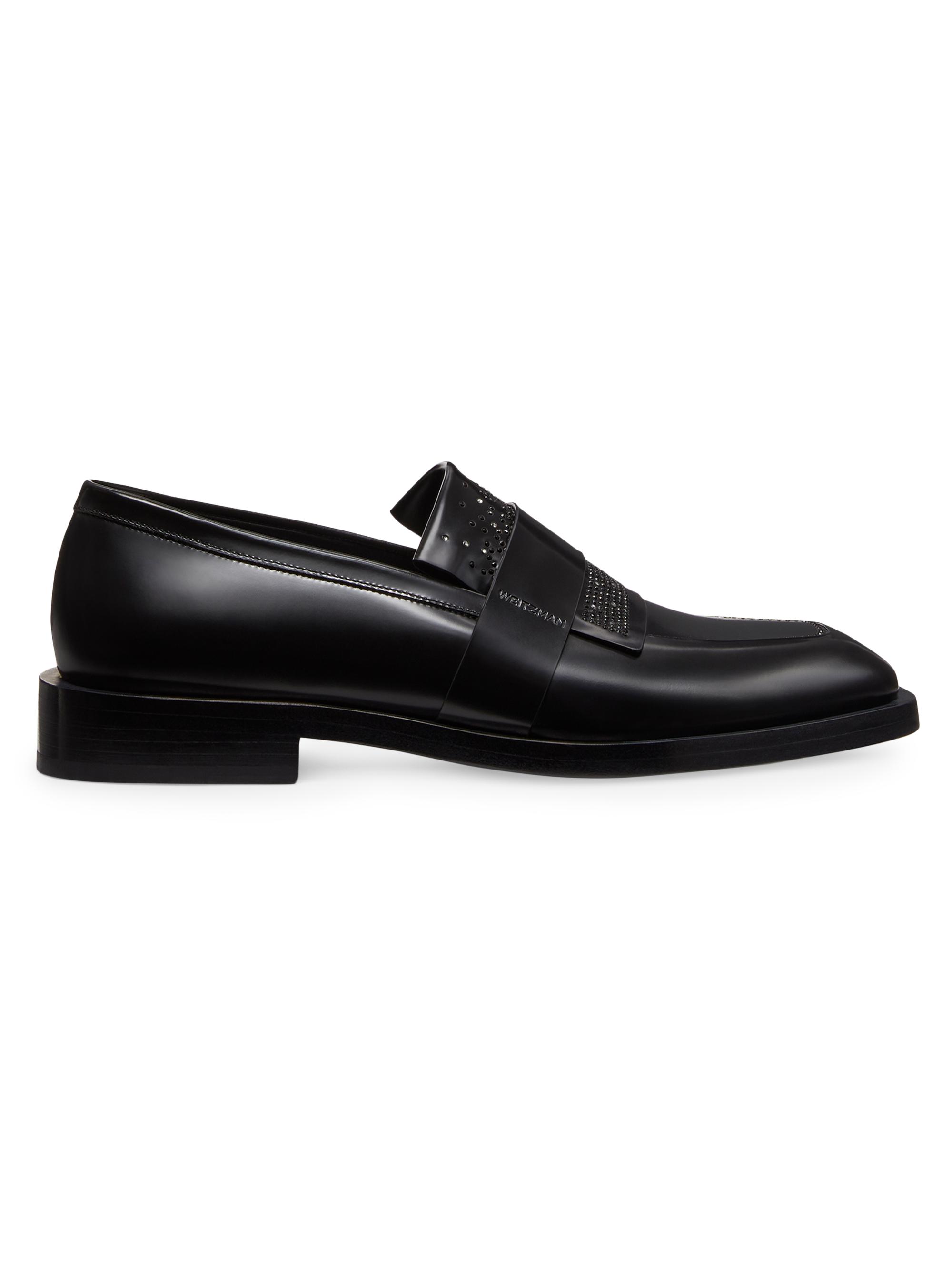 Stuart Weitzman Men's Royce Crystal-Embellished Loafers - Black