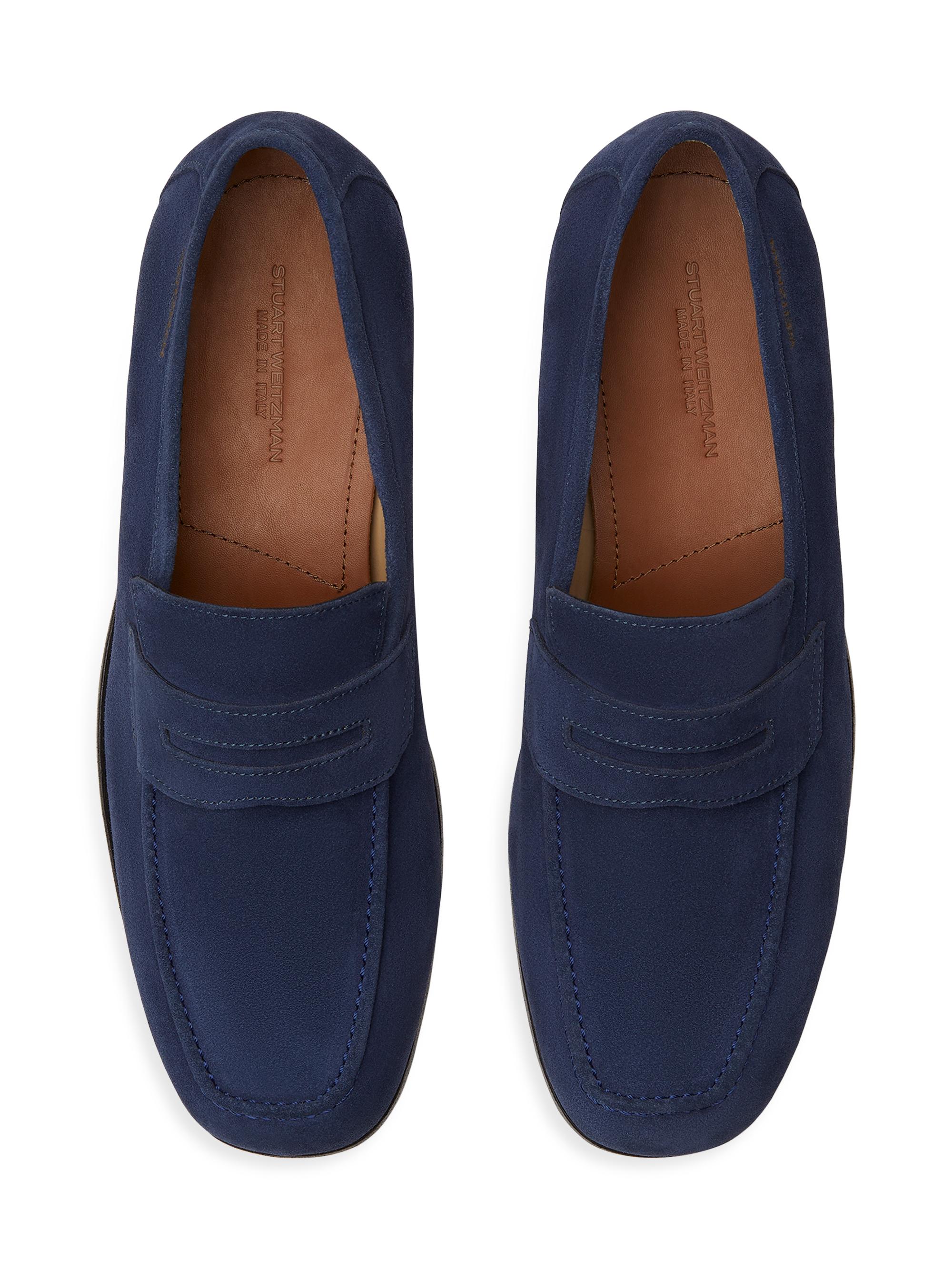 Stuart Weitzman SW Club Suede Penny Loafers | Saks Fifth Avenue display picture 3