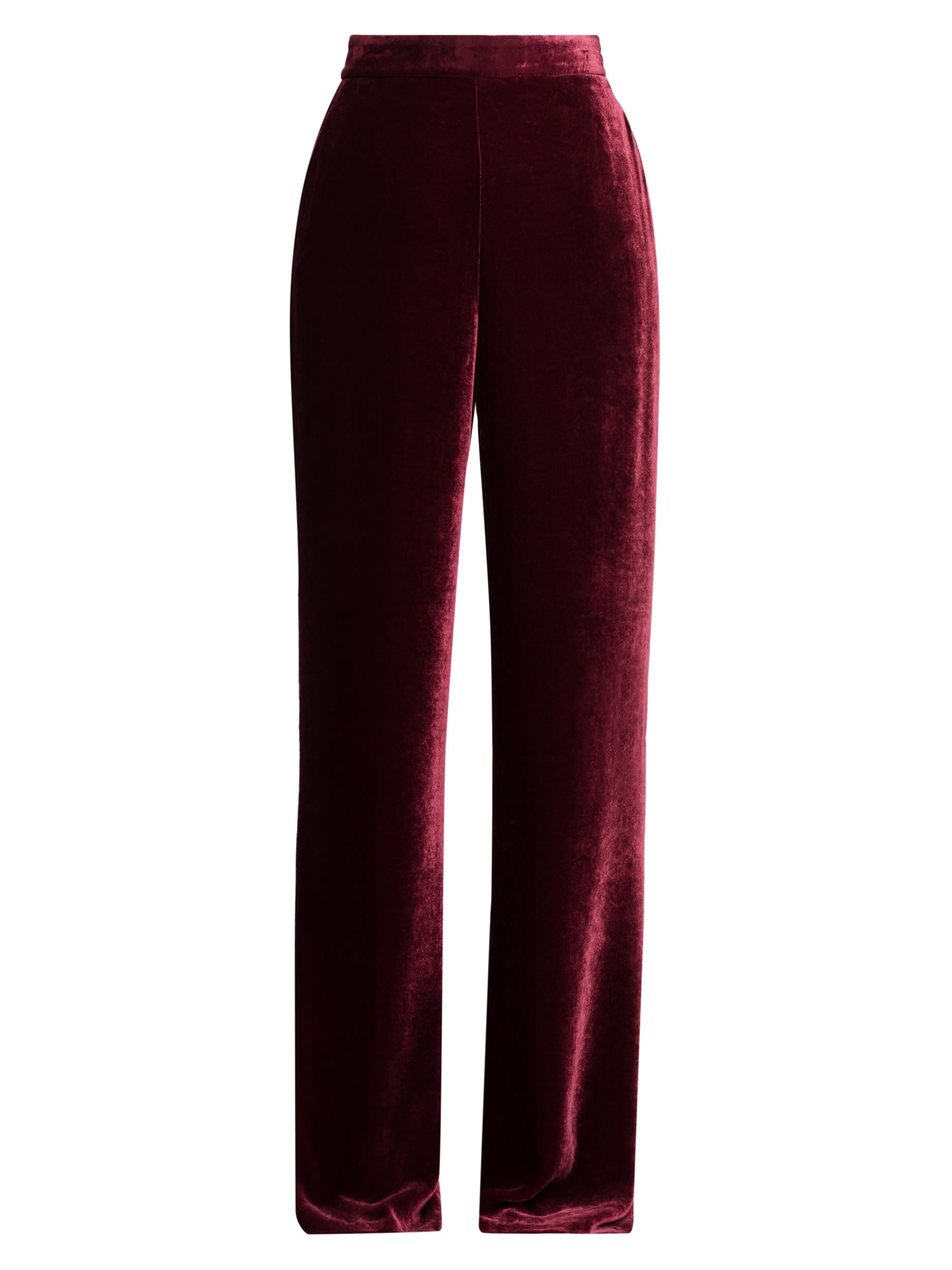 Etro Women's Silk-Blend Velvet Trousers - Burgundy
