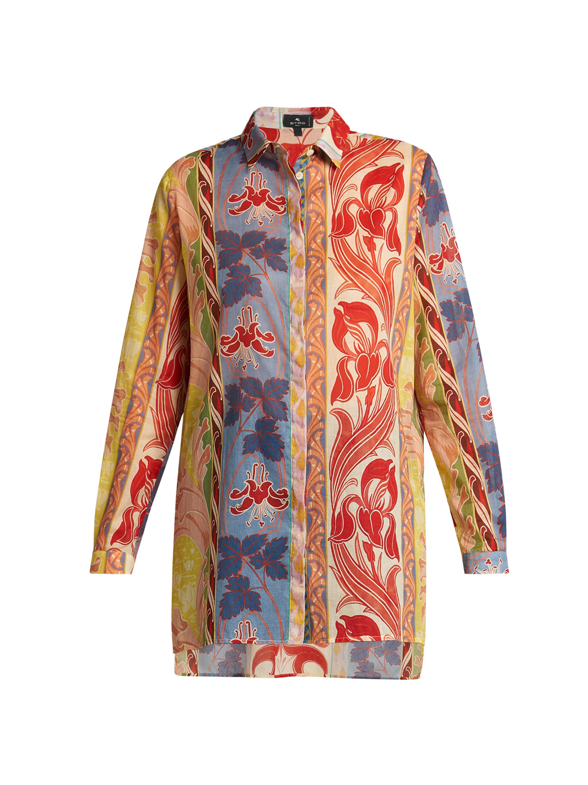 Etro Women's Floral Cotton Longline Shirt