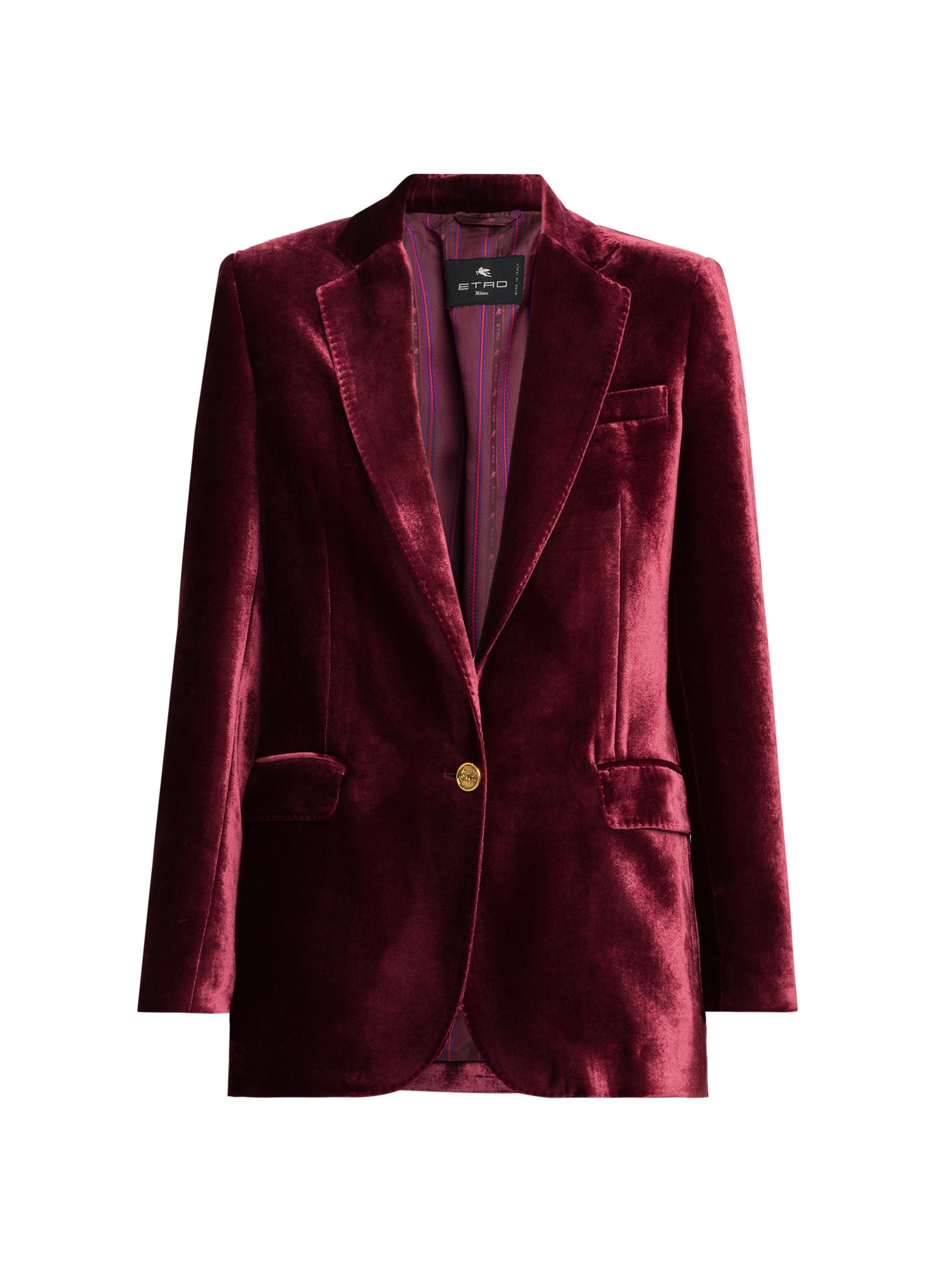 Etro Women's Silk-Blend Velvet Blazer - Burgundy
