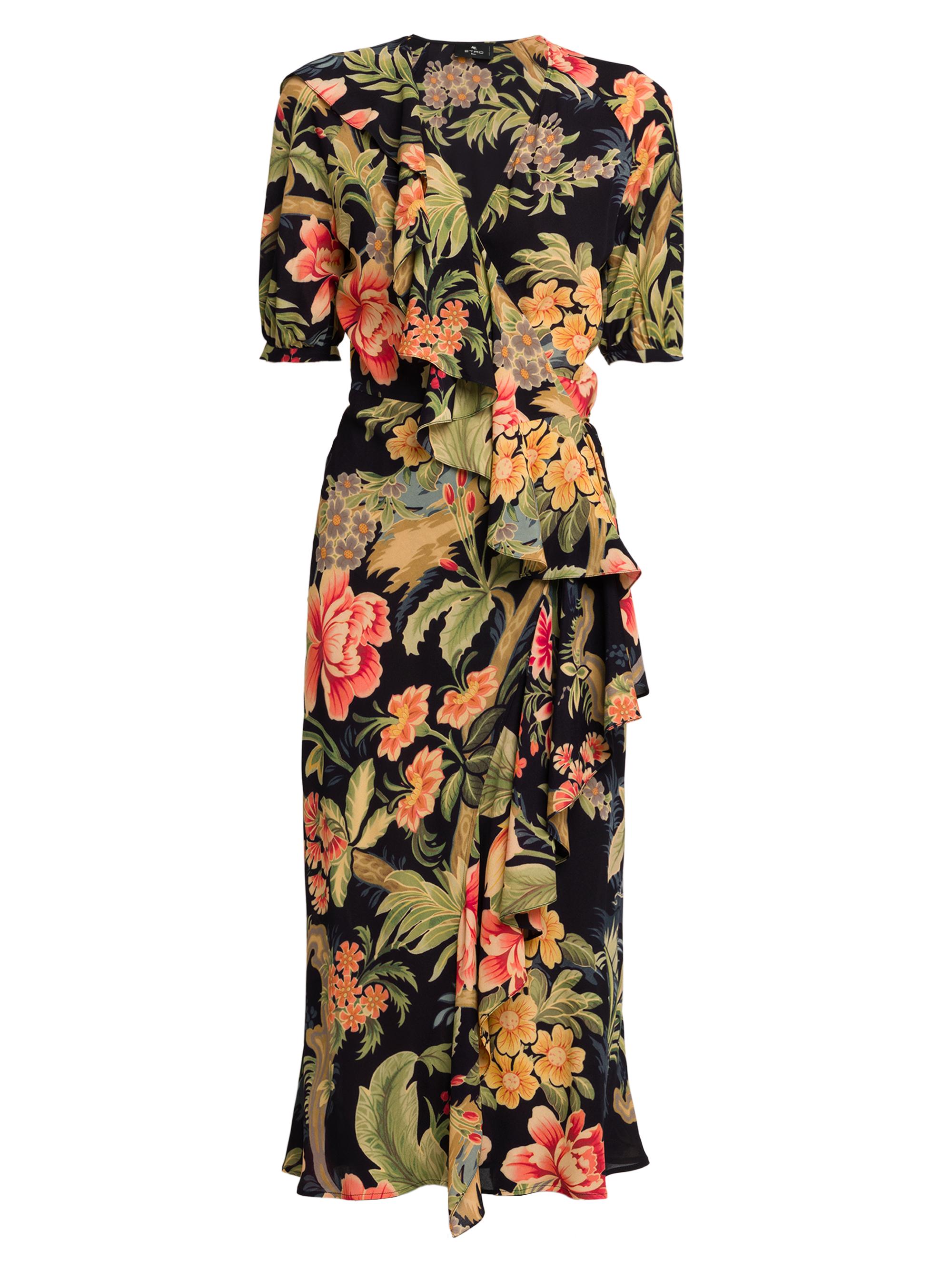 Etro Women's Floral Ruffled Wrap Midi-Dress