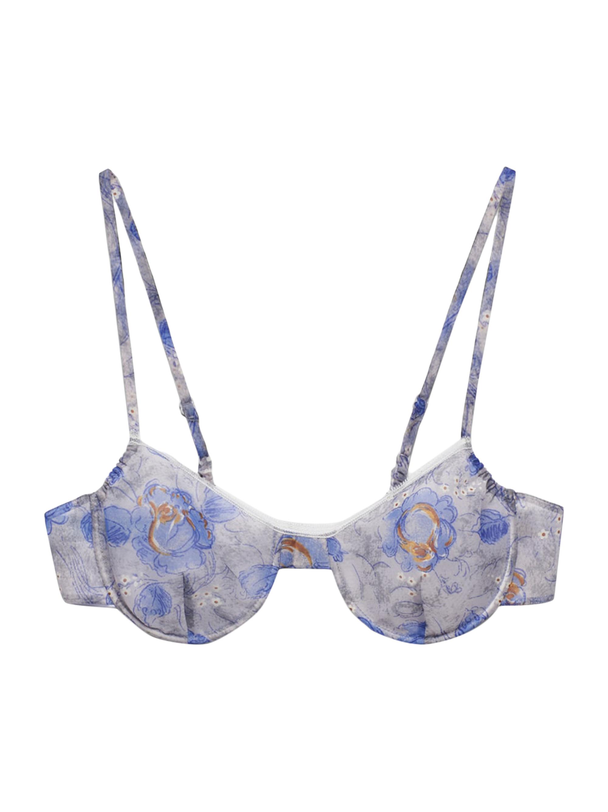 Prada Women's Printed Nylonette Bra Top - Blue