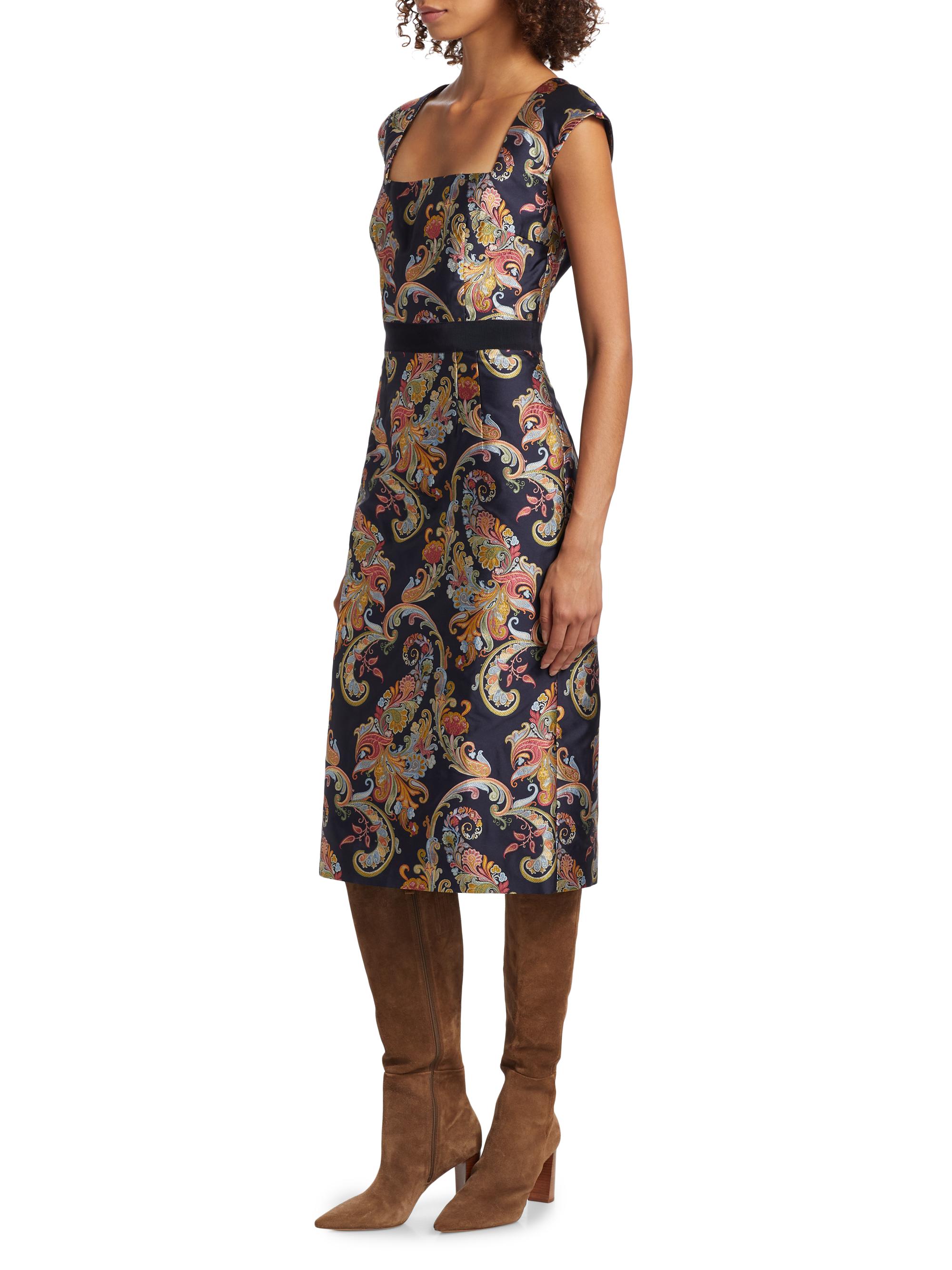 Etro Floral Satin Sheath Dress | Saks Fifth Avenue