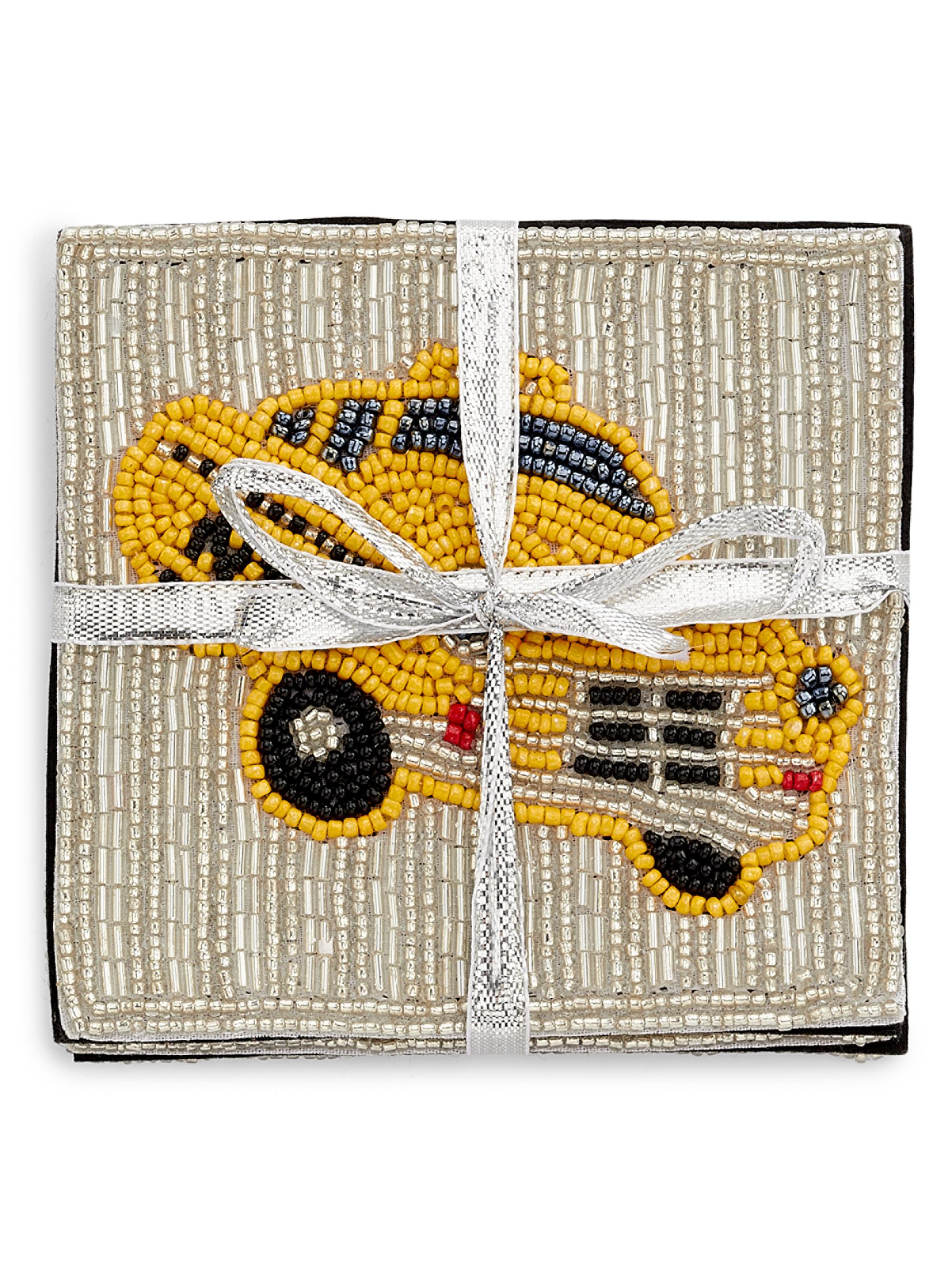Sudha Pennathur Taxi Beaded 4-Piece Coasters Set