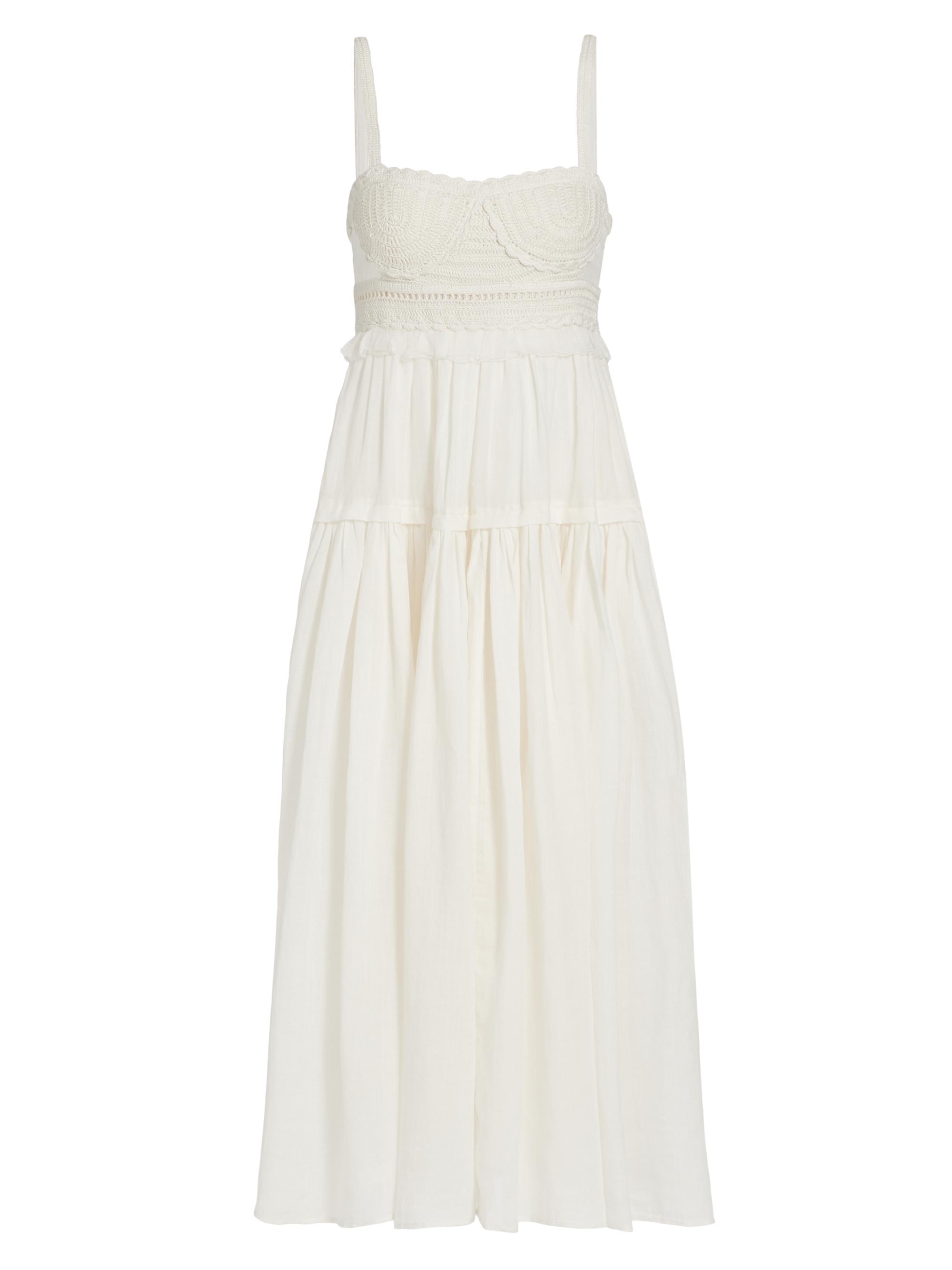 Ulla Johnson Women's Crochet Applique Rami Gisella Dress - Pristine