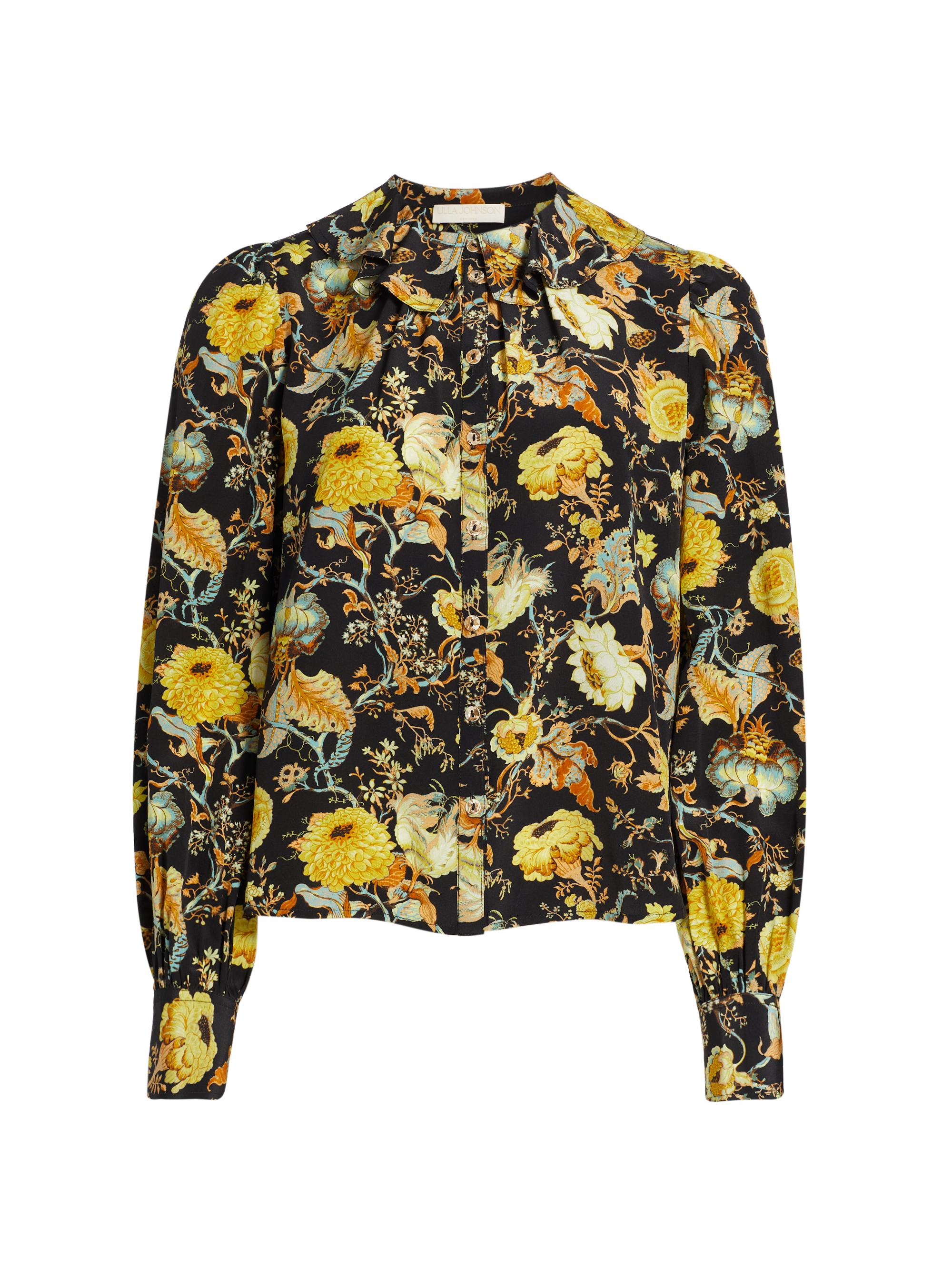 Ulla Johnson Women's Veron Floral Printed Crepe De Chine Blouse - Baroque