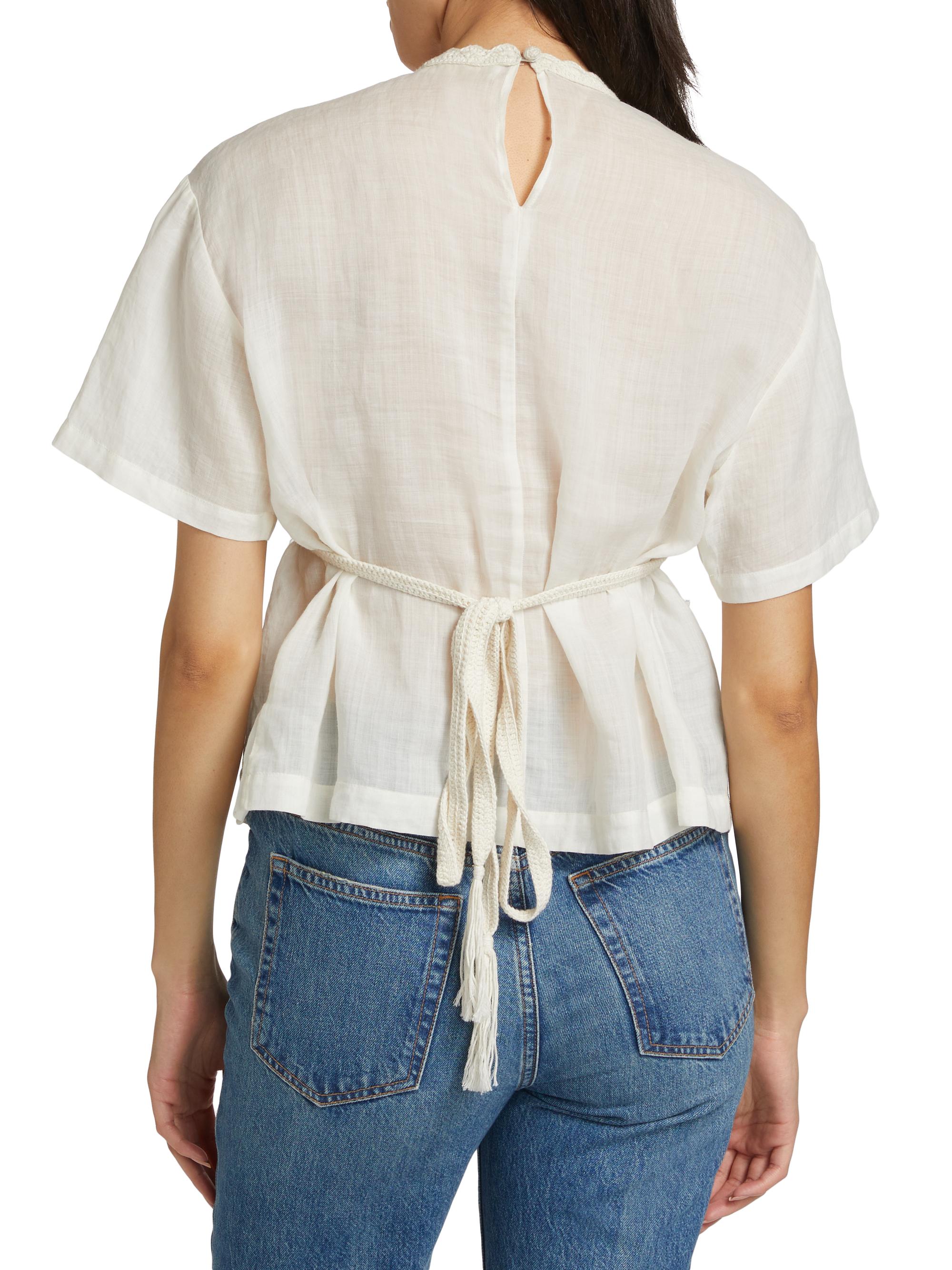 Ulla Johnson Cari Crochet Applique Top | Saks Fifth Avenue