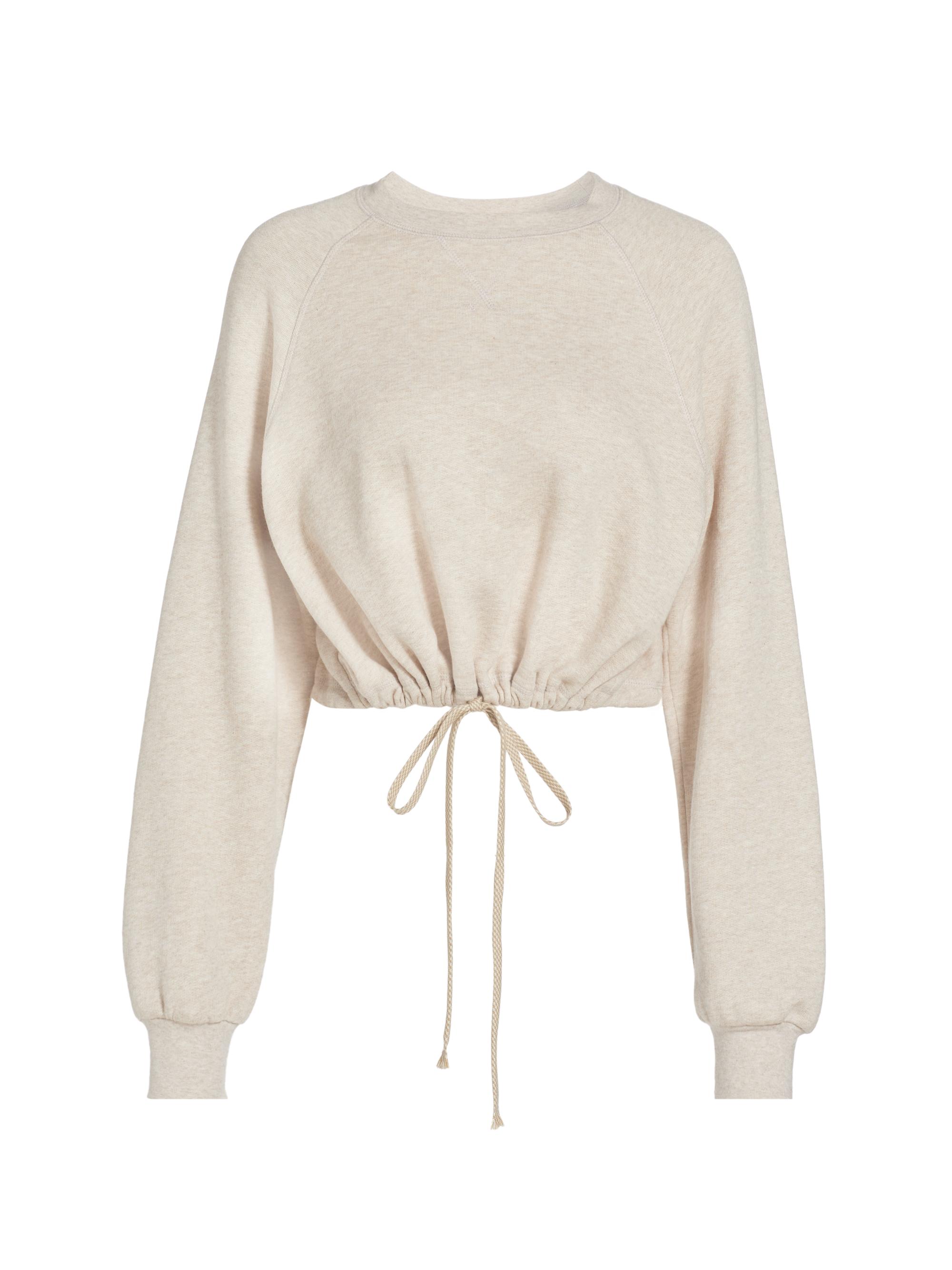 Ulla Johnson Women's Hadley Fleece Drawstring Sweatshirt - Oatmeal Melange