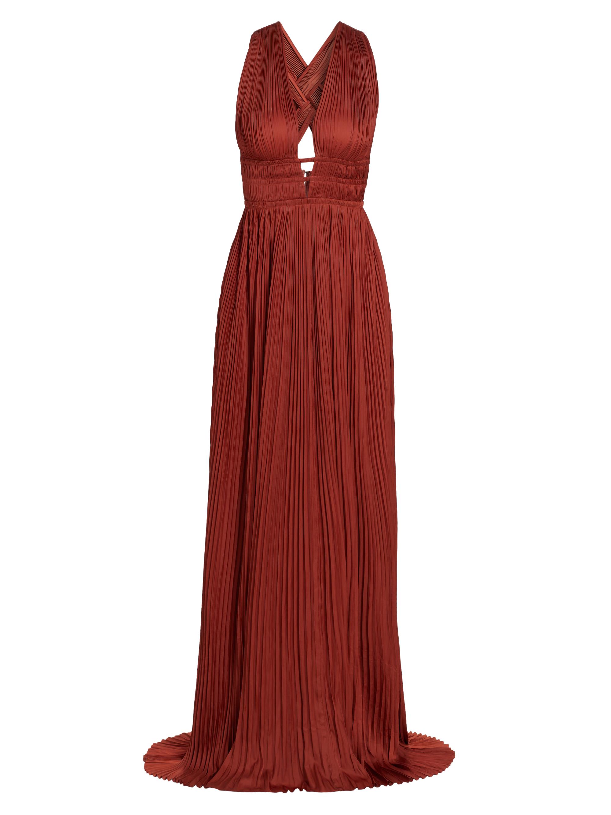 Ulla Johnson Women's Veda Satin Plissé Gown - Tierra