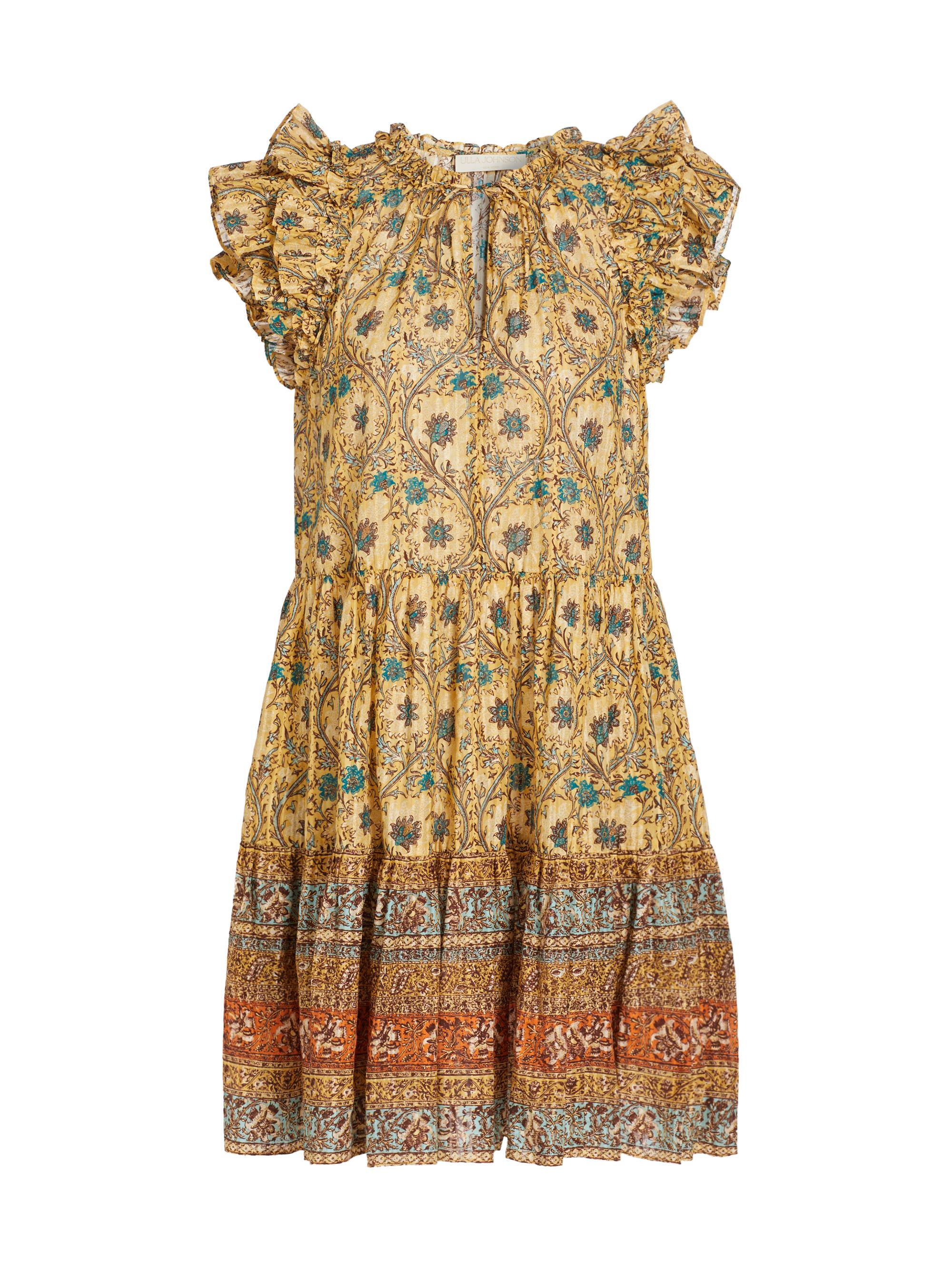 Ulla Johnson Women's Coletta Botanical Shadow Stripe Dress - Daylily