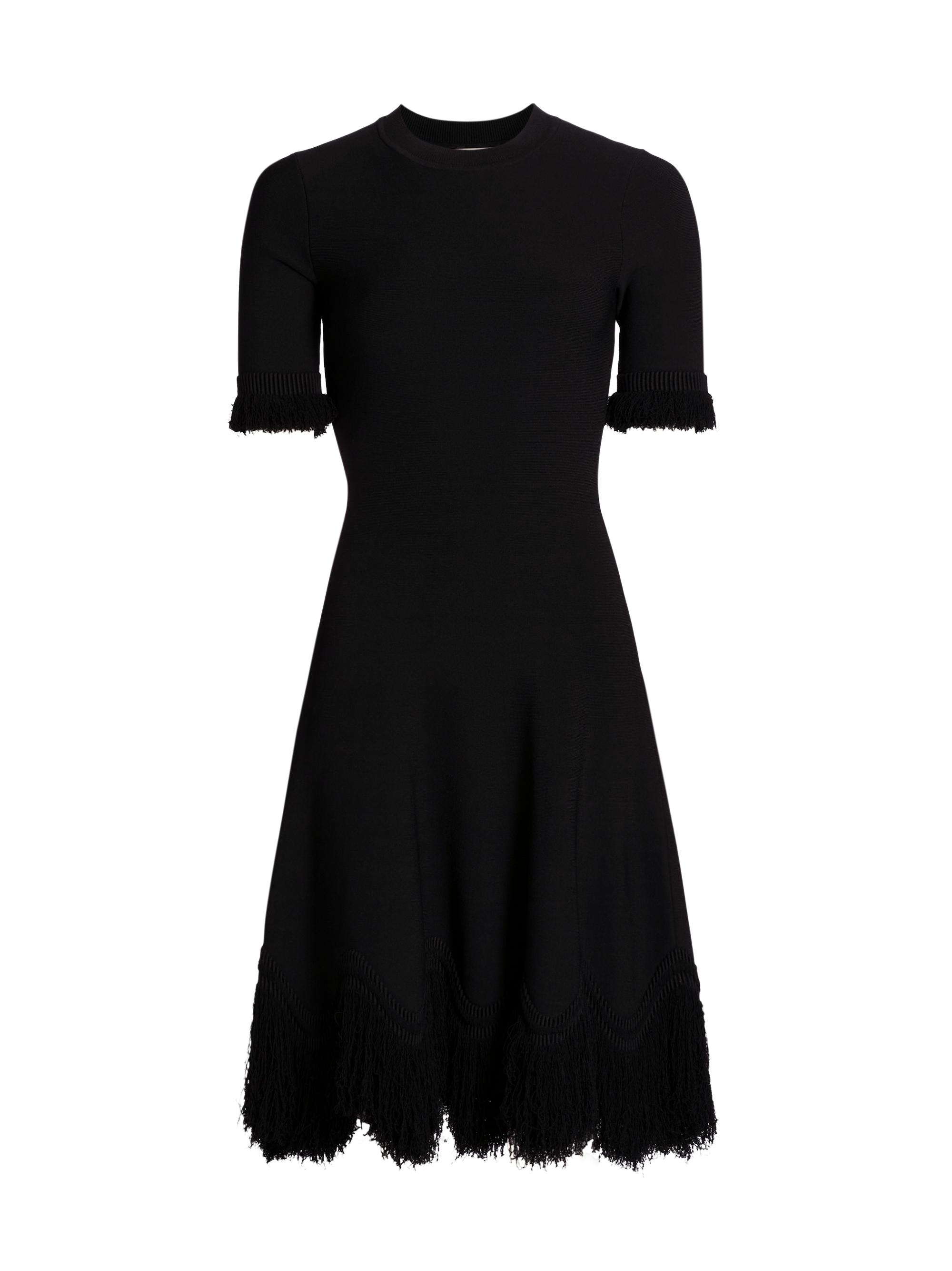 Ulla Johnson Women's Vittoria Plush Fringe Knit Midi-Dress - Onyx