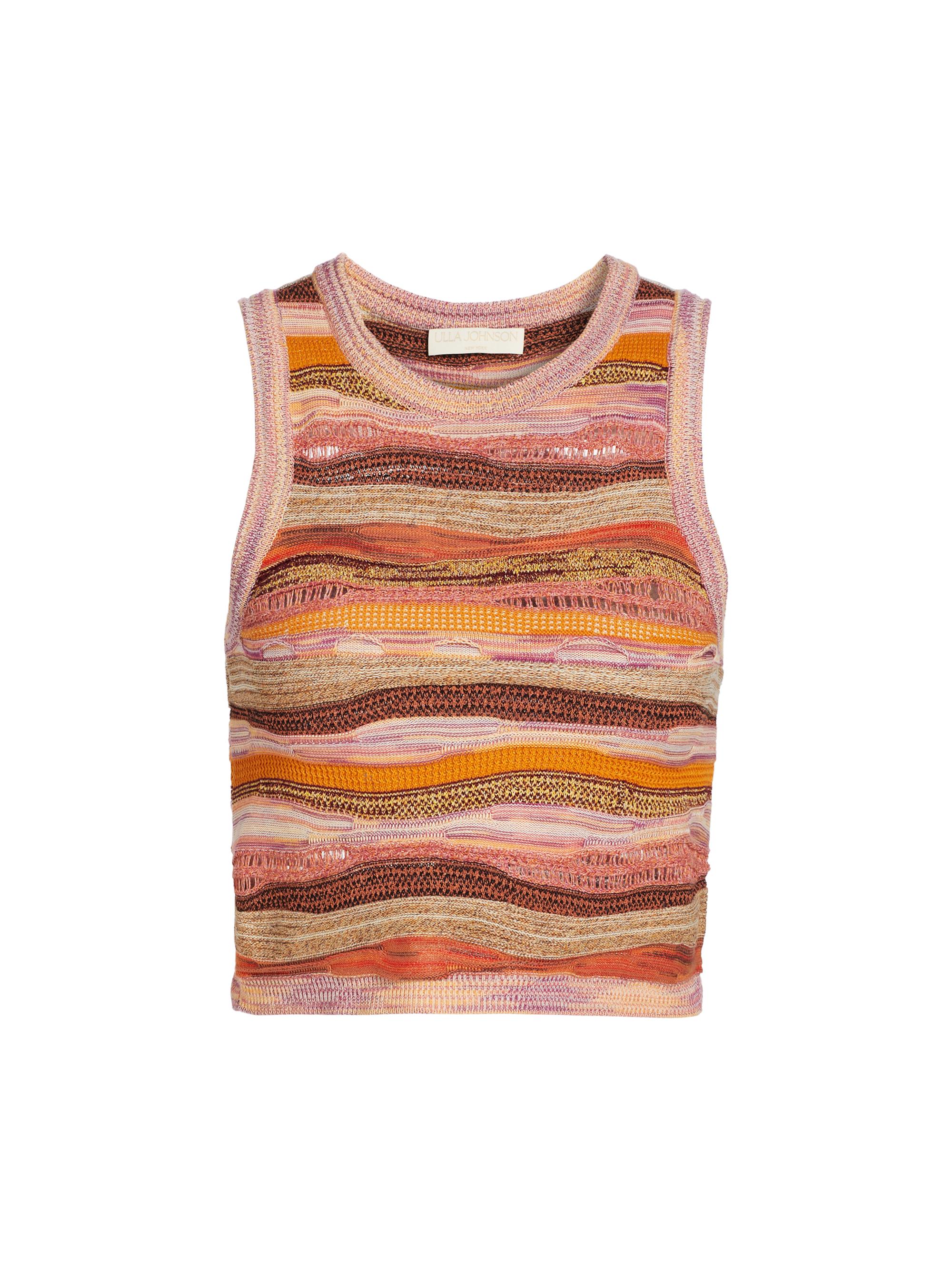 Ulla Johnson Women's Miri Fine Wave Knit Top - Sunset