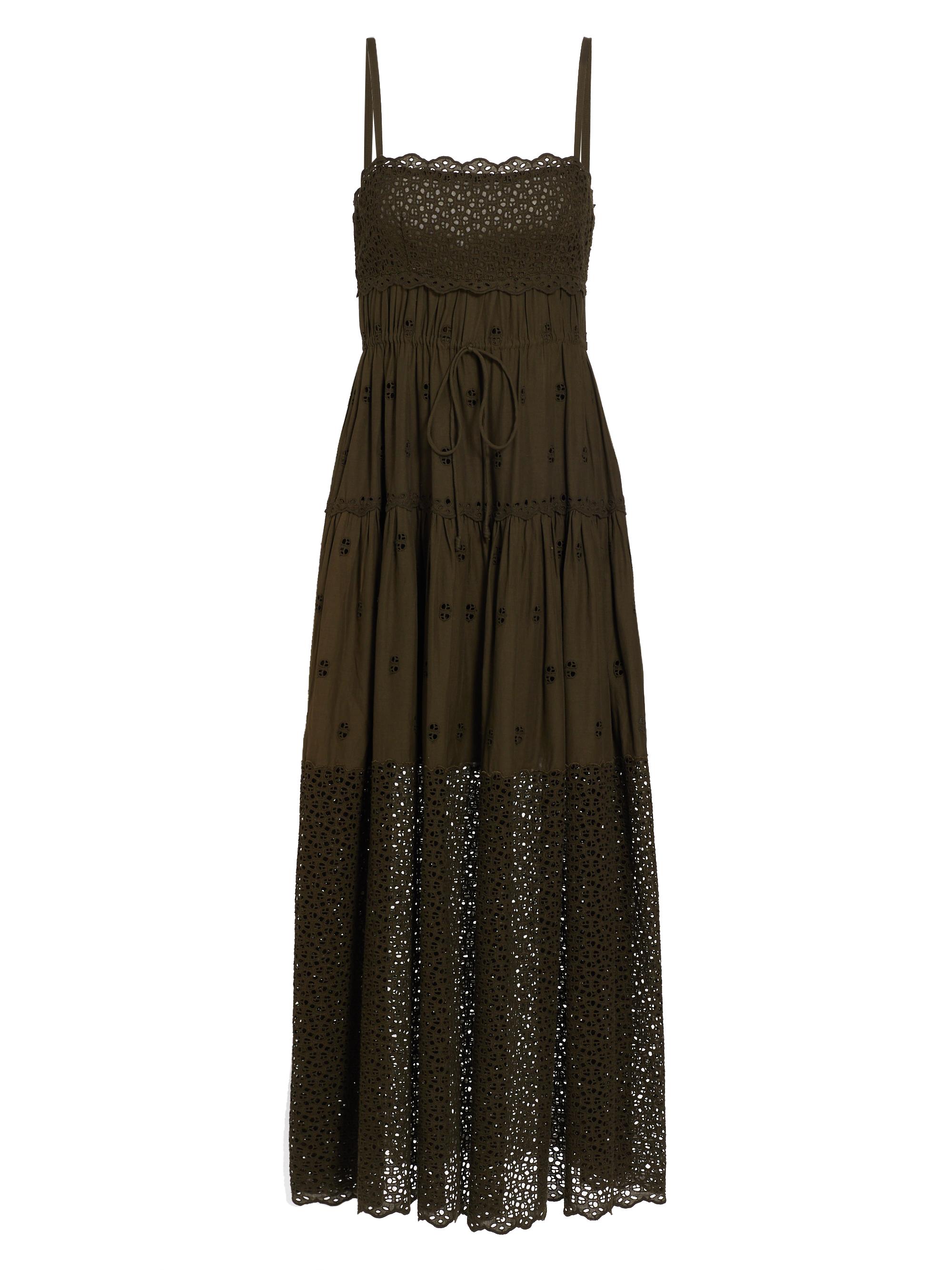 Ulla Johnson Women's Isadore Cotton Voilé Eyelet Midi-Dress - Militaire