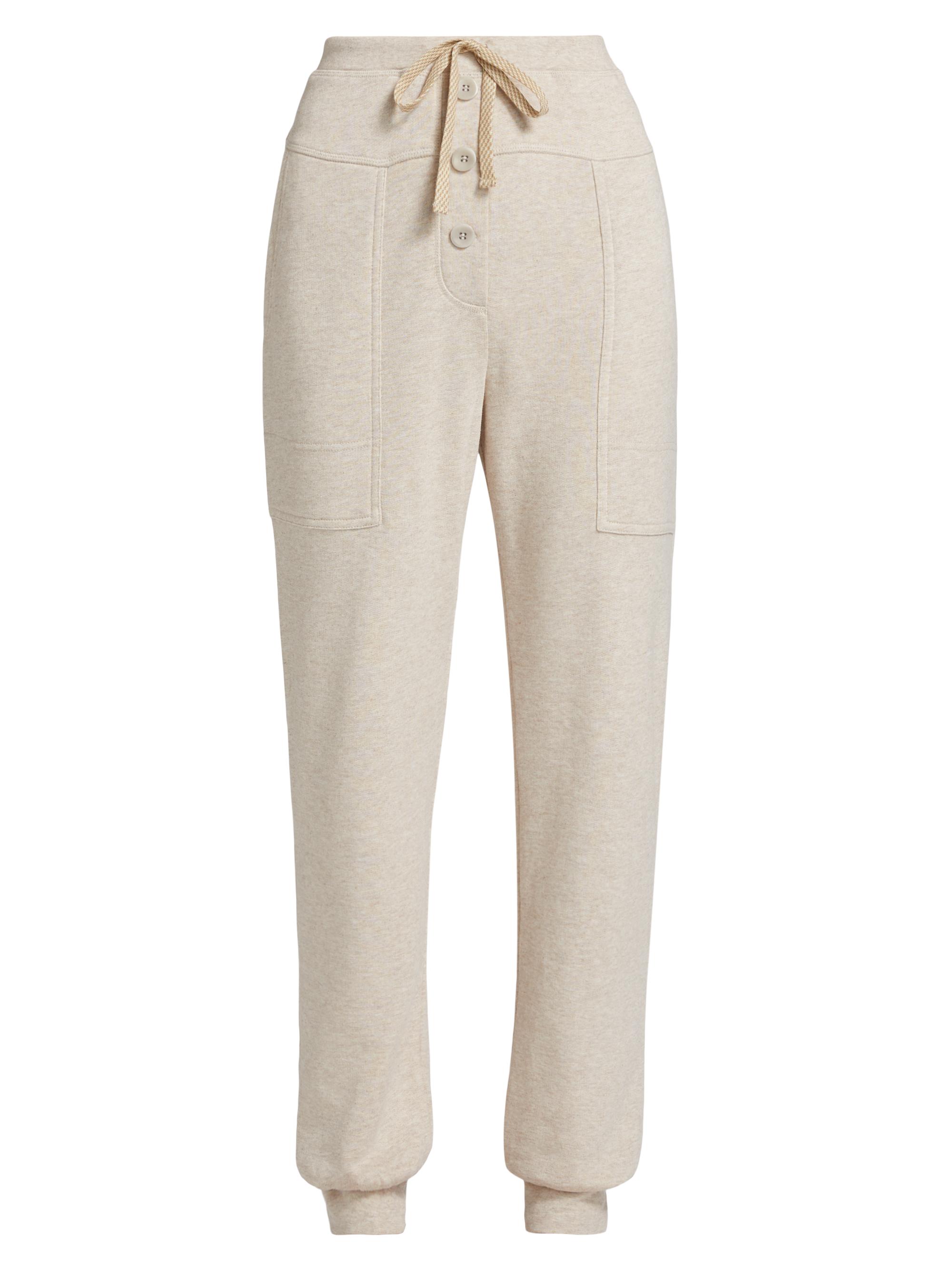 Ulla Johnson Women's Calla Bamboo-Cotton Fleece Sweatpants - Oatmeal Melange