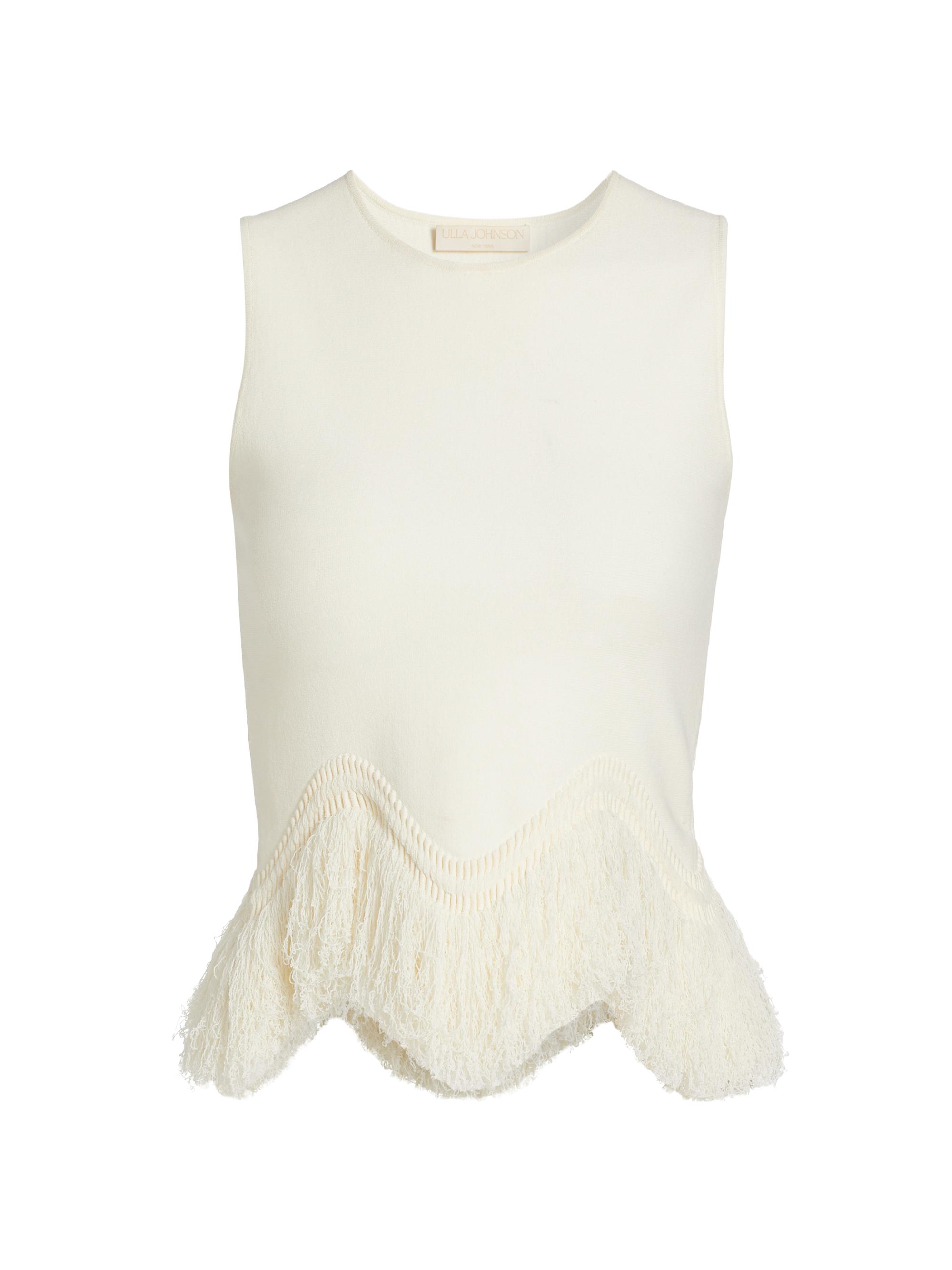 Ulla Johnson Women's Koa Fringe Knit Top - Onyx