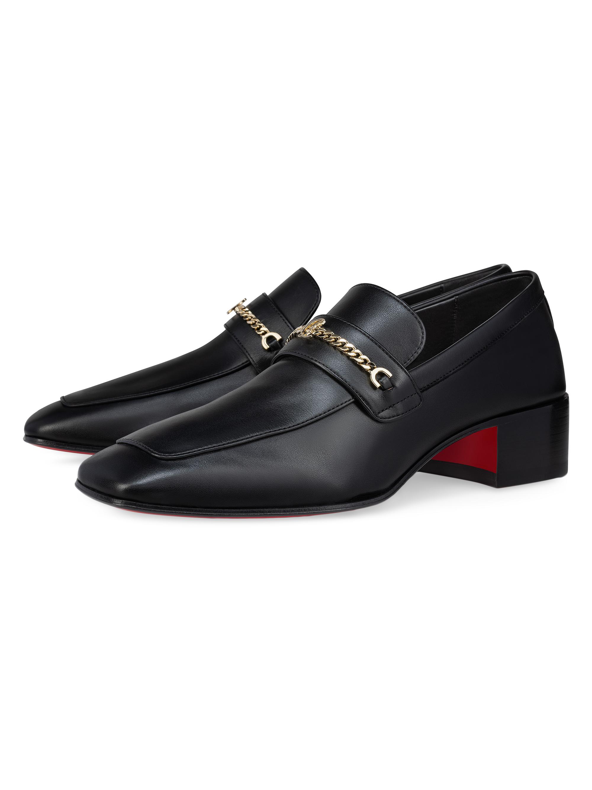 【亜遊】希少✨クリスチャンルブタン MJ Moc ローファー ロゴチェーン Christian Louboutin MJ Moc Man Leather Loafers | Saks Fifth Avenue