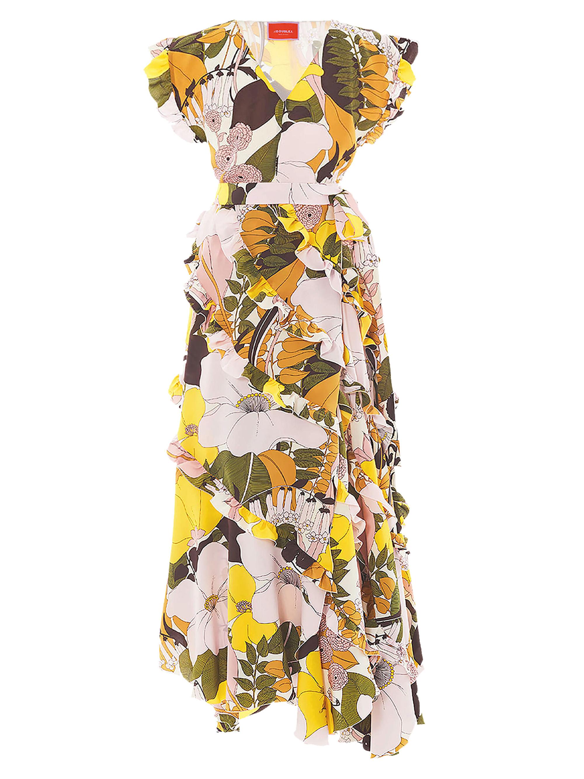 La DoubleJ Women's Lollipop Wrap Dress - Big Flower Rose Pink