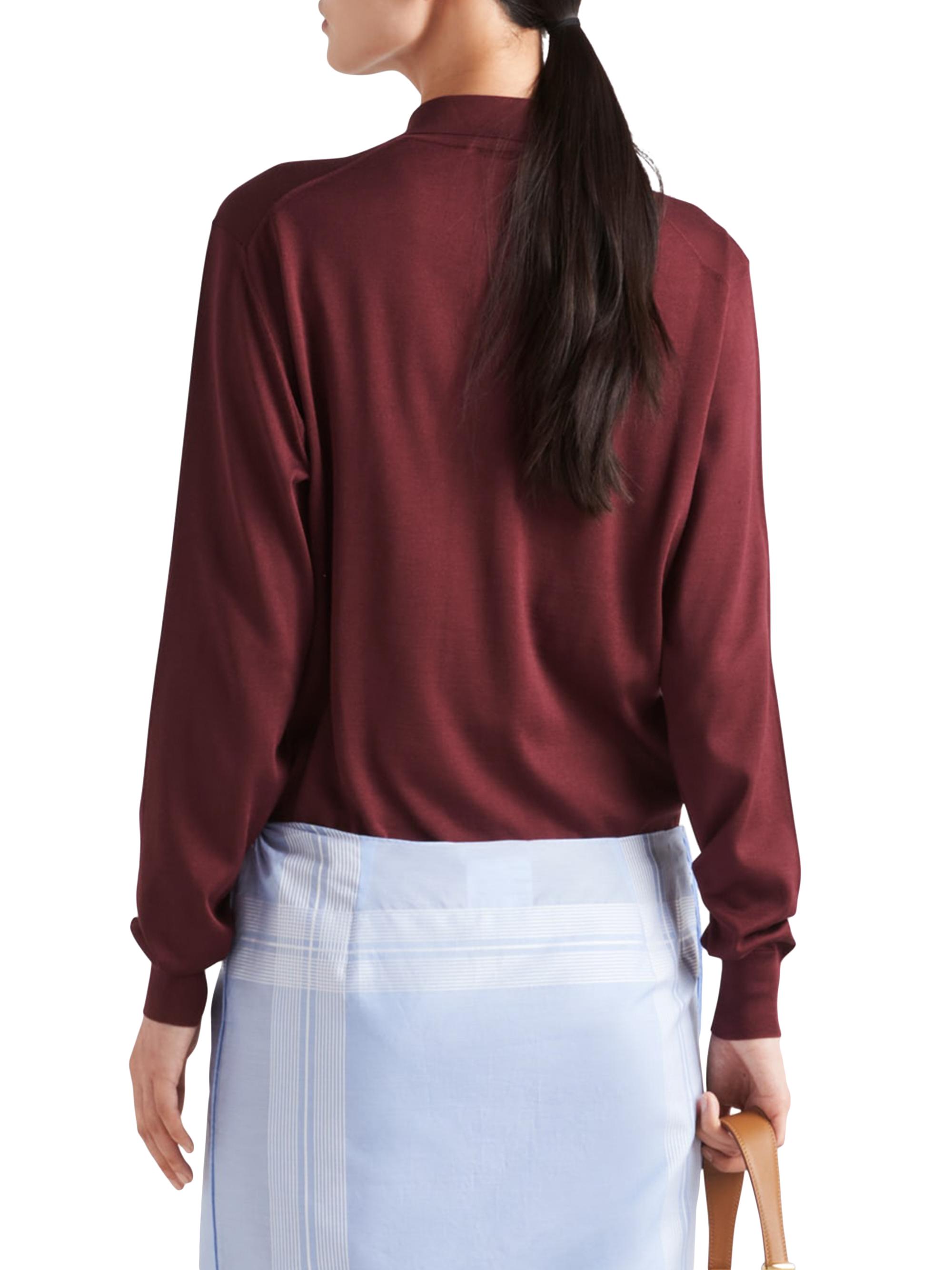 Prada Long-Sleeved Silk Polo Shirt | Saks Fifth Avenue