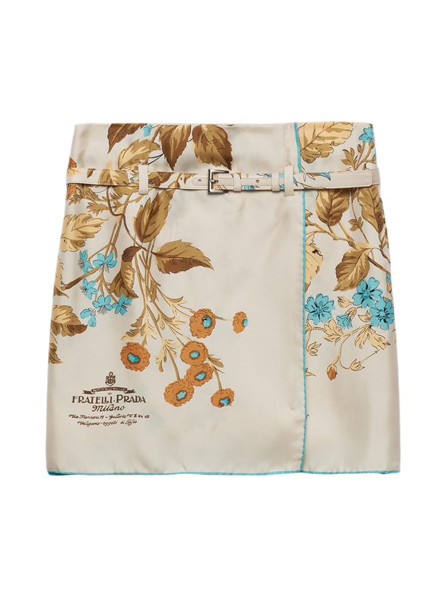 スカート Prada Printed silk twill skirt Prada Prada Printed Silk Twill Skirt | worldclassfashion