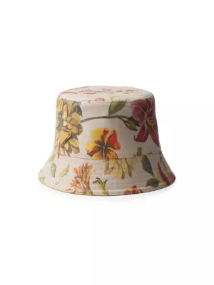 Prada logo-embroidered cotton bucket hat - Neutrals