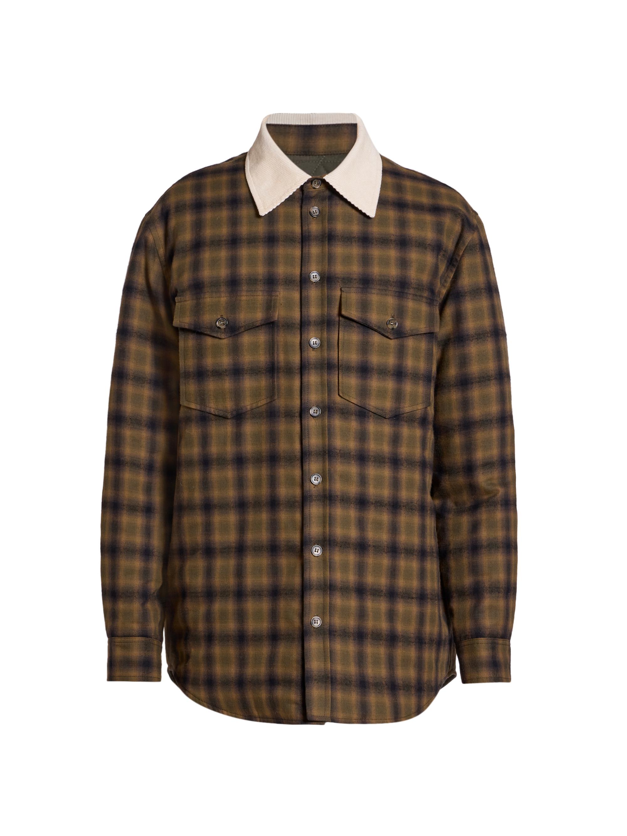 Isabel Marant Men's Steeve Plaid Overshirt - Khaki Khaki
