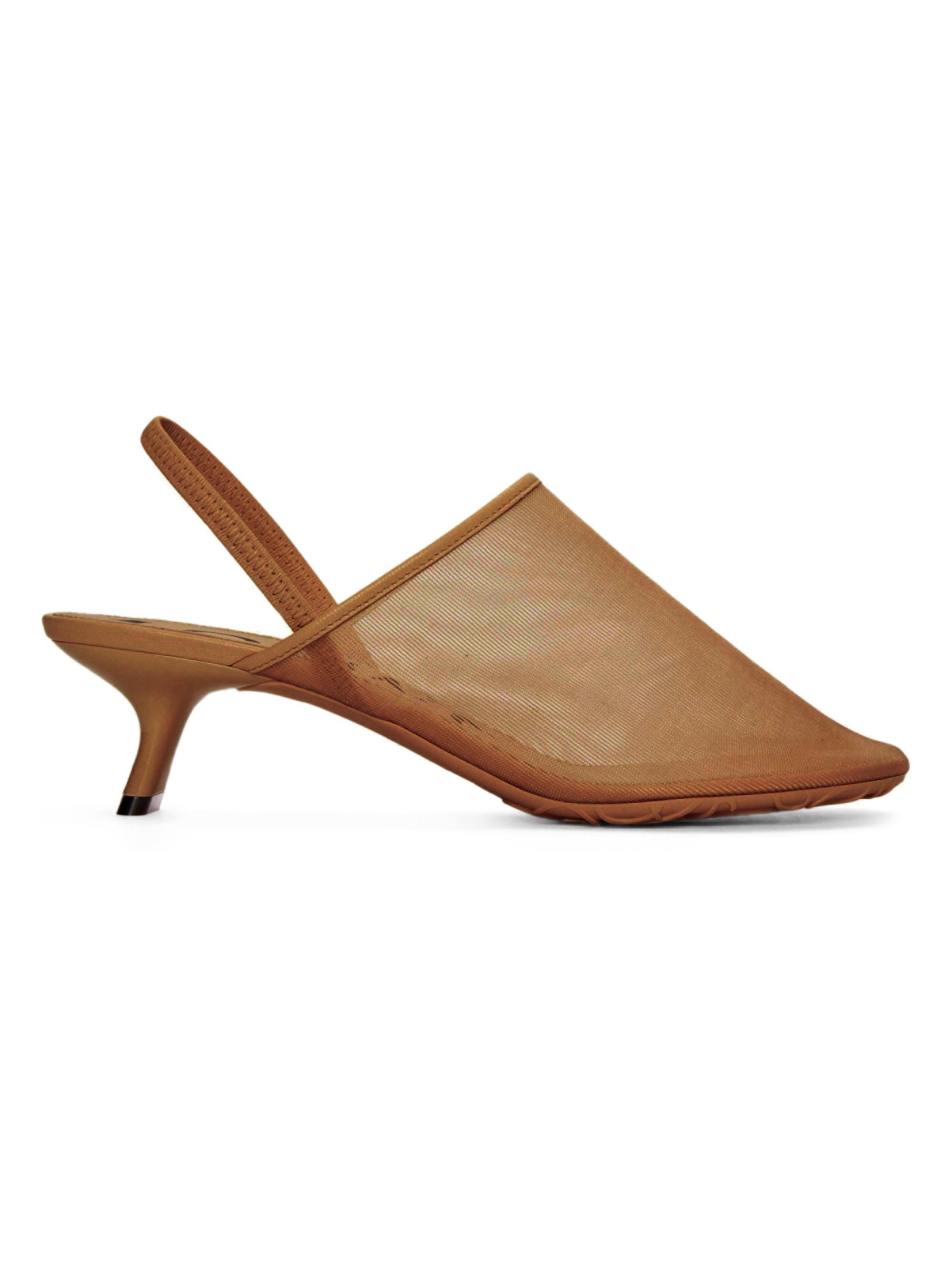 LOEWE Women's Petal 45MM Mesh Slingback Mules - Tan