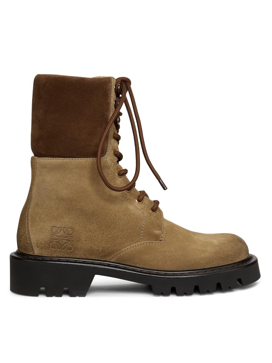 シューズ・サンダルその他 LOEWE TOY WAXED SUEDE ANKLE BOOTS LOEWE Toy paneled waxed-leather ankle boots | NET-A-PORTER