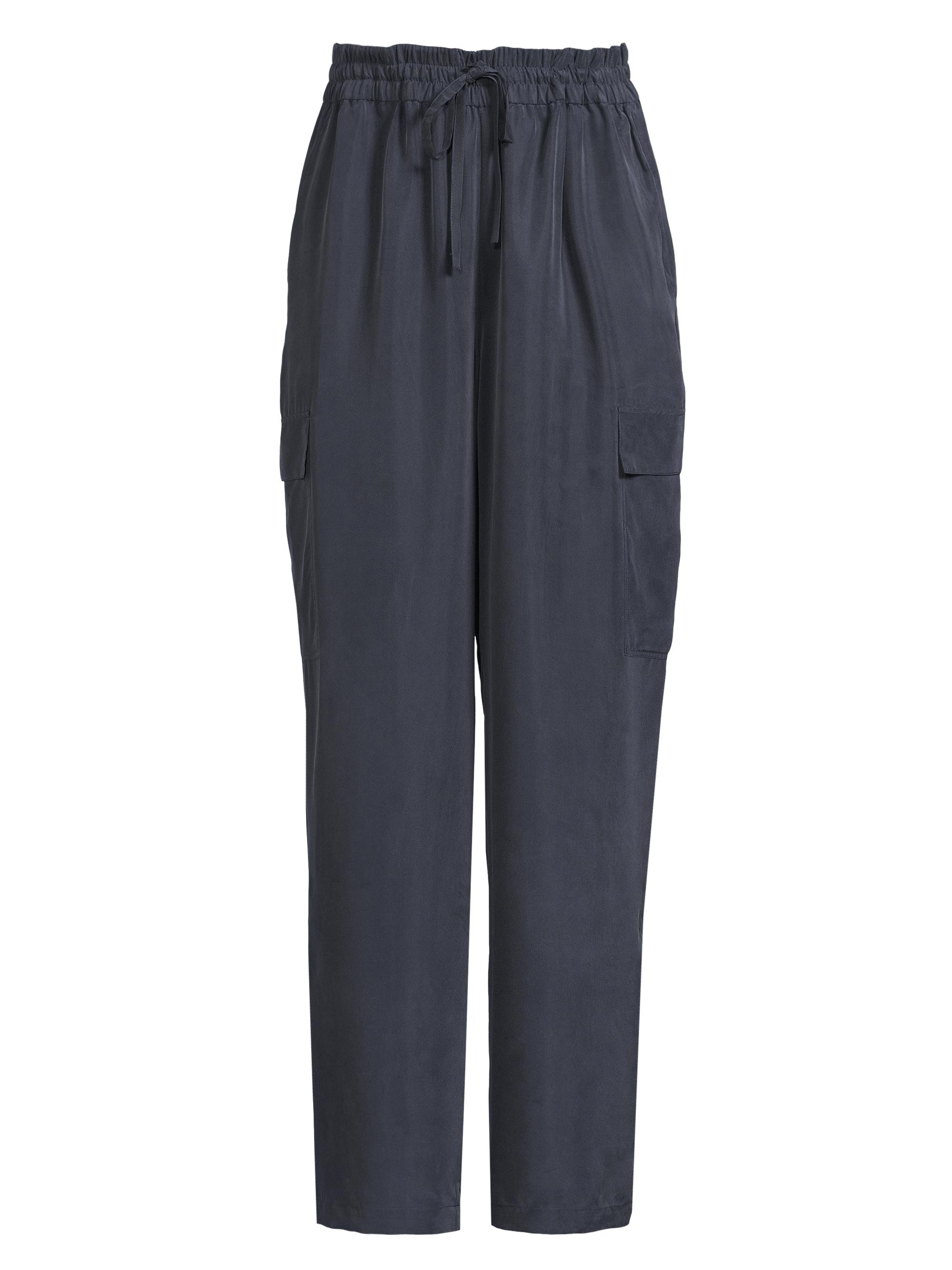 Eileen Fisher Women's Silk Straight-Leg Cargo Pants - Ocean