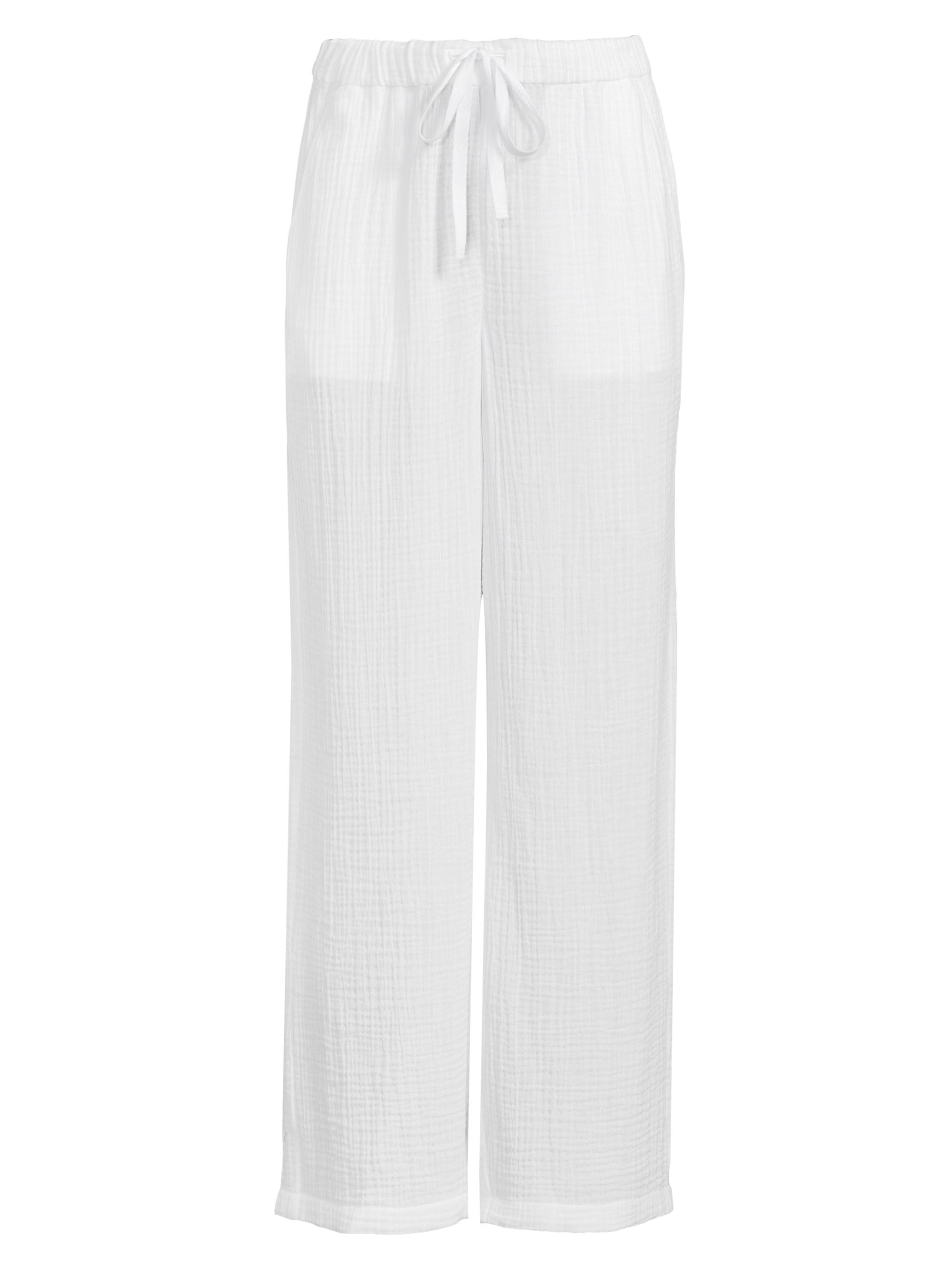 Eileen Fisher Women's Gauze Cotton Wide-Leg Pants - White