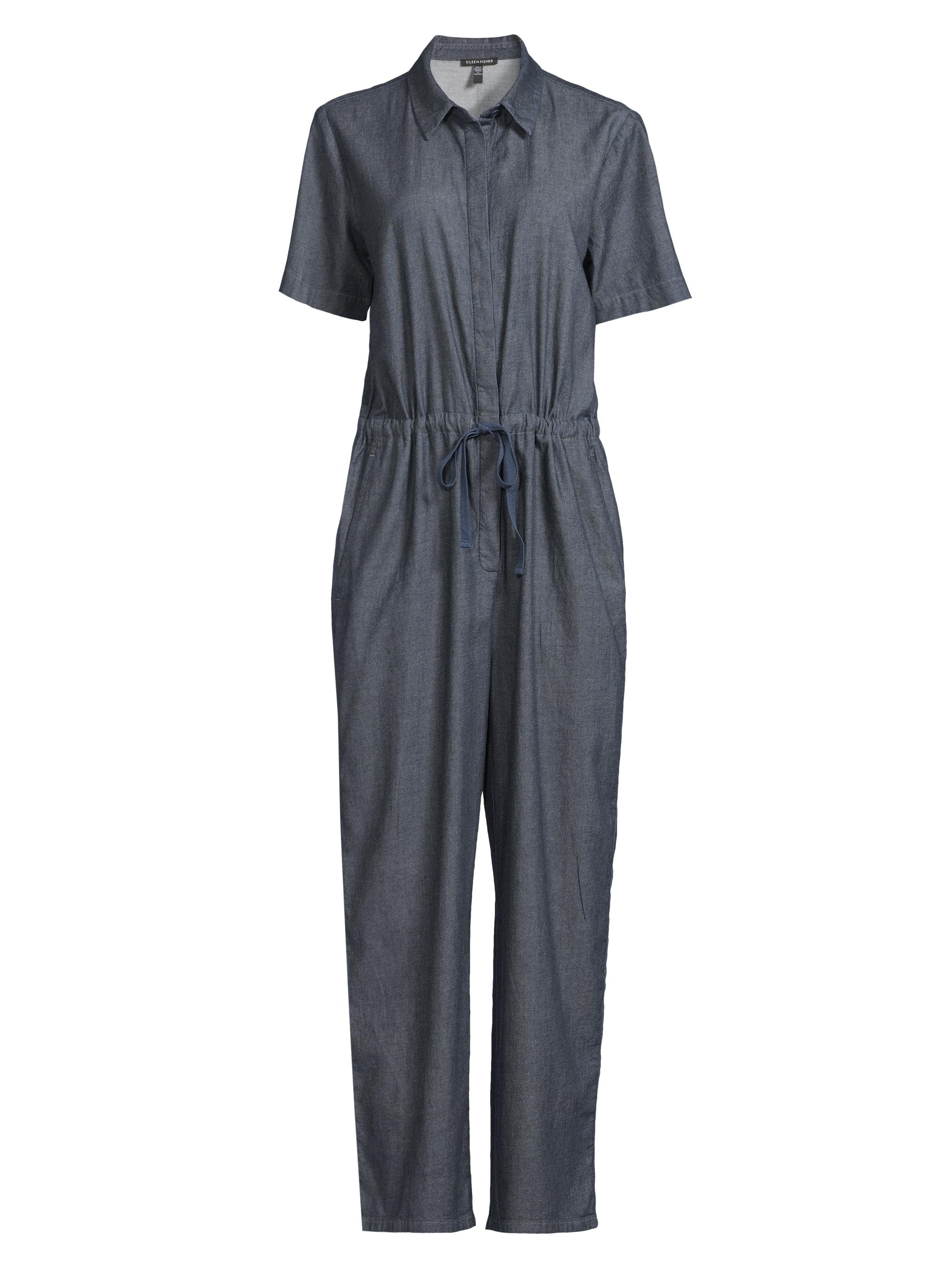 Eileen Fisher Women's Cotton Drawstring Ankle Jumpsuit - Denim