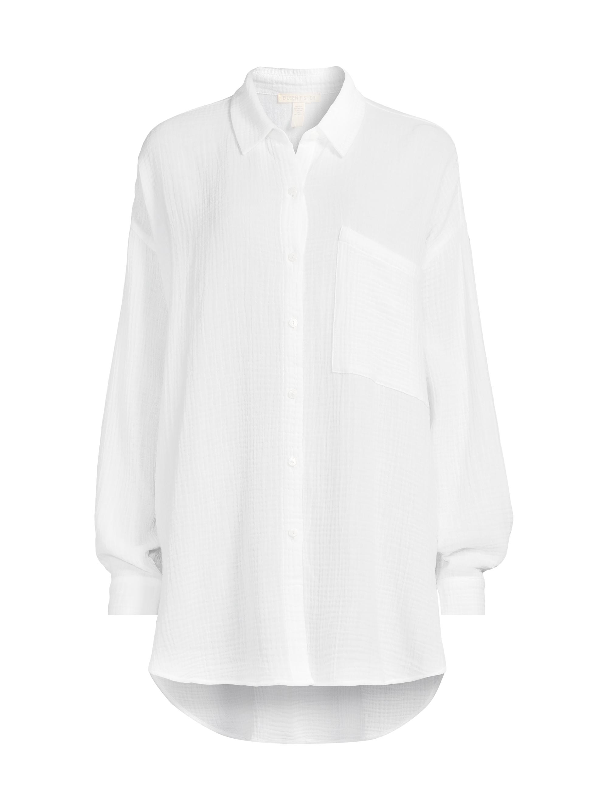 Eileen Fisher Women's Gauze Cotton Oversized Shirt - White