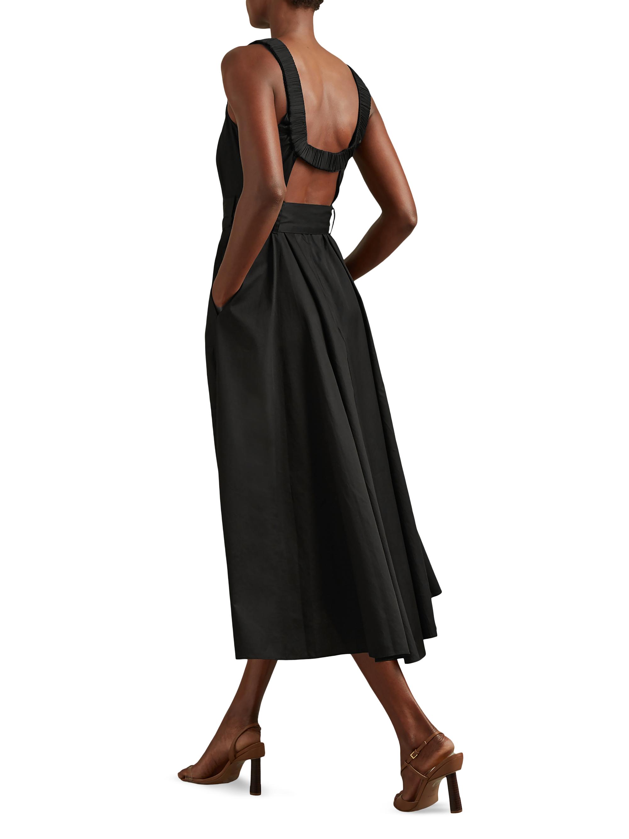 Reiss Liza Poplin Belted Midi-Dress Saks Fifth Avenue