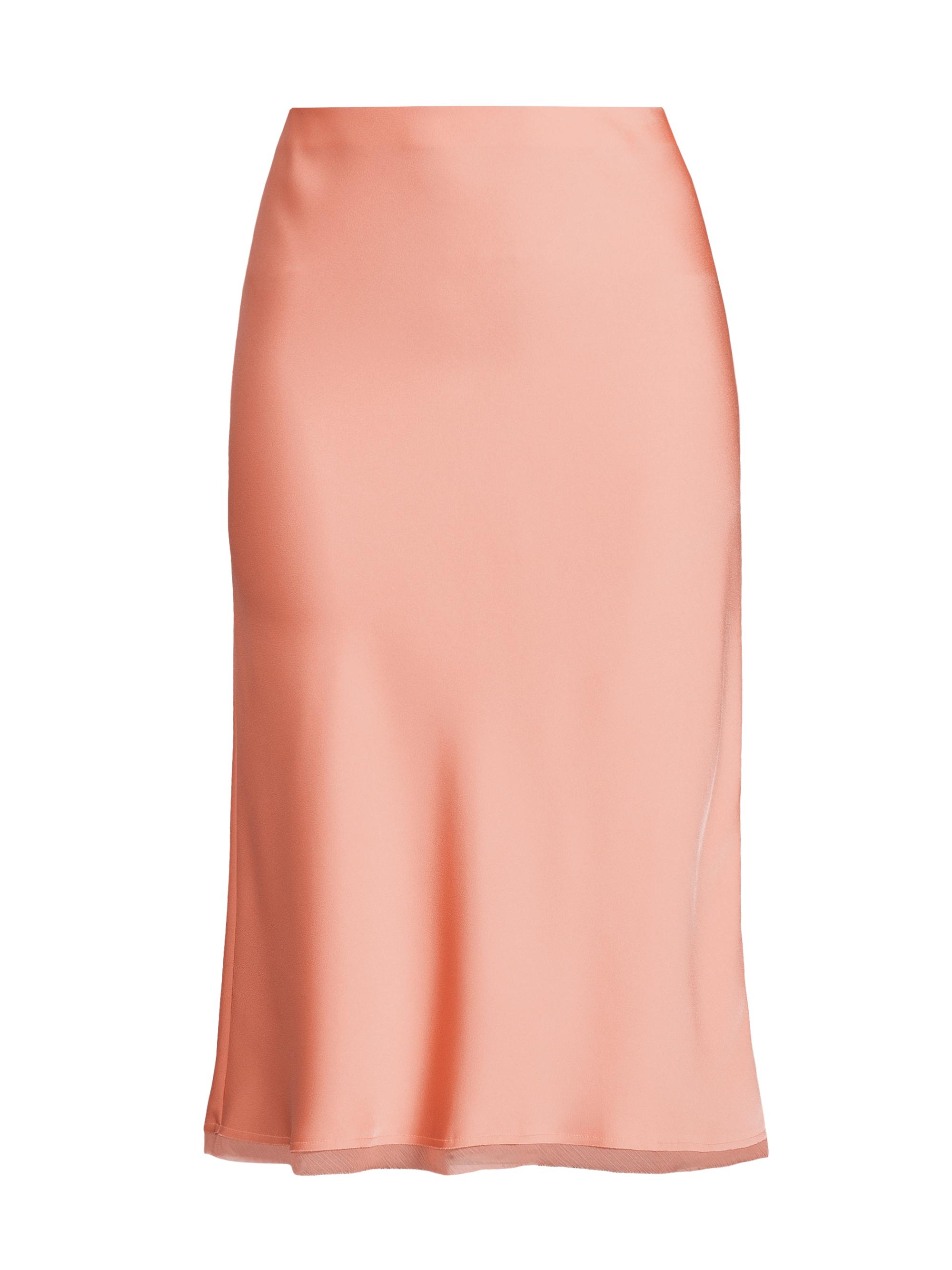 Rue Sophie Women's Kat Satin Slip Midi-Skirt - Cantaloupe