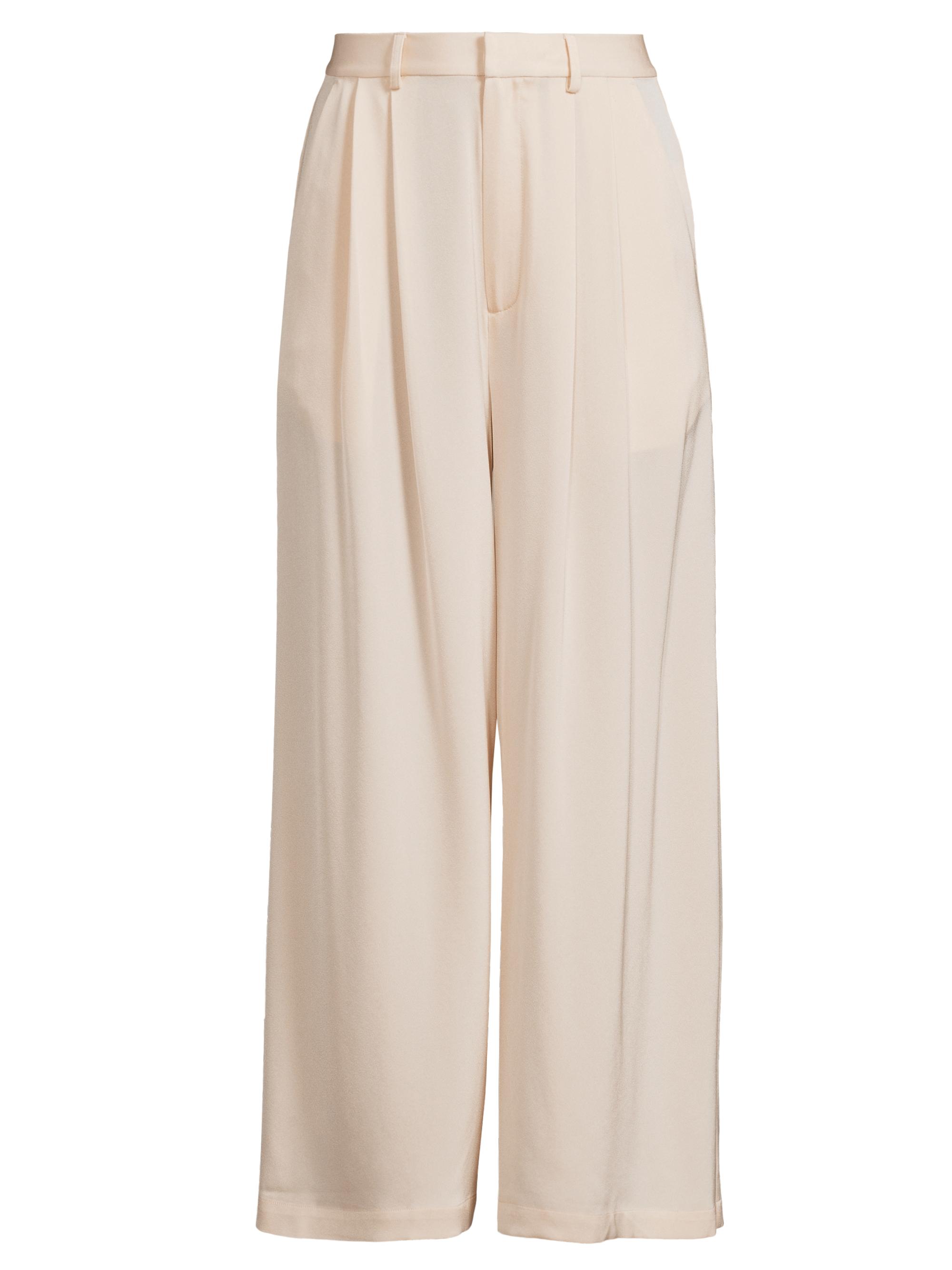 Rue Sophie Women's Dean Pleated Wide-Leg Crop Trousers - Champagne Large