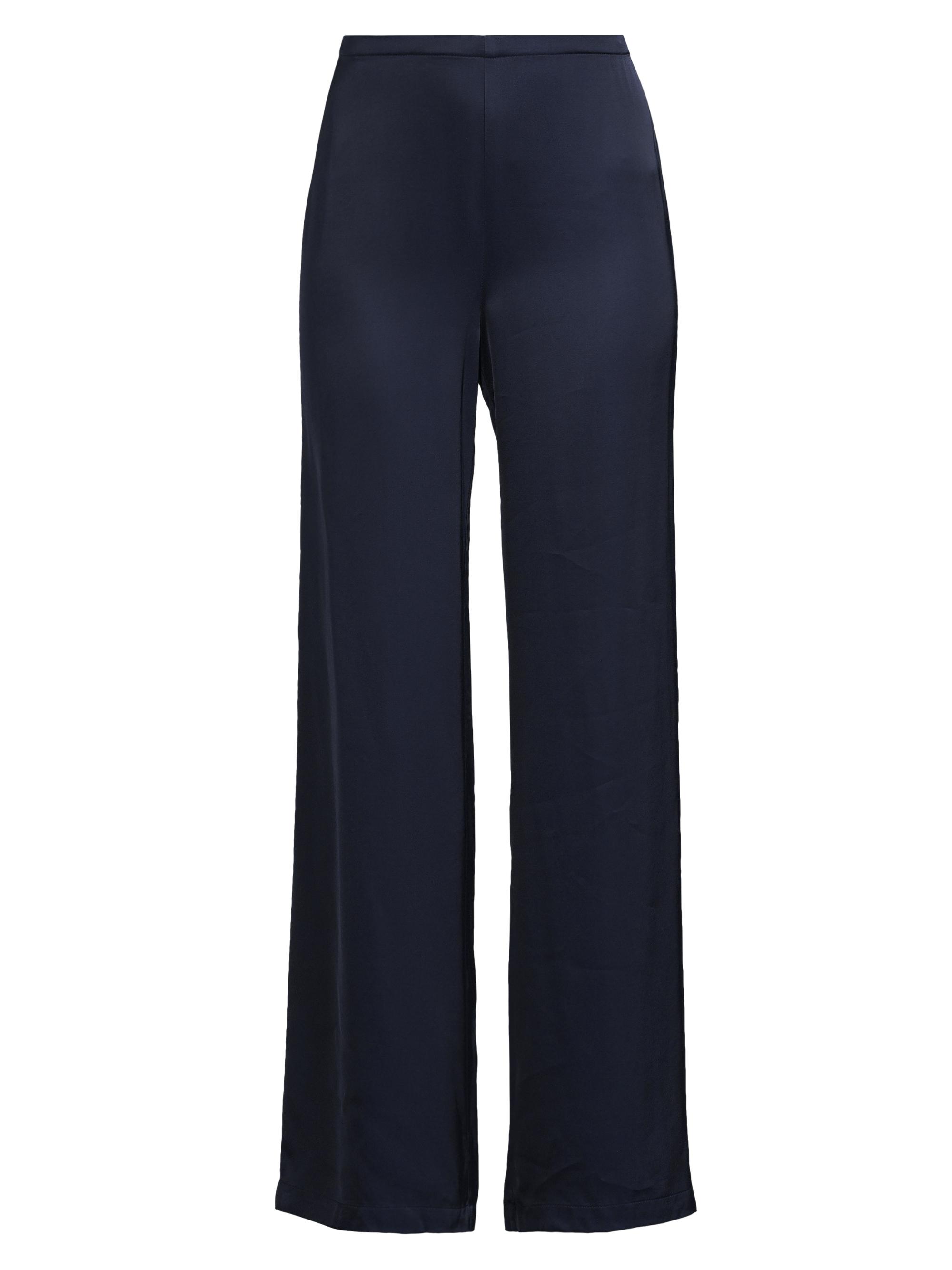 Rue Sophie Women's Shawn Satin Straight-Leg Pants - Navy
