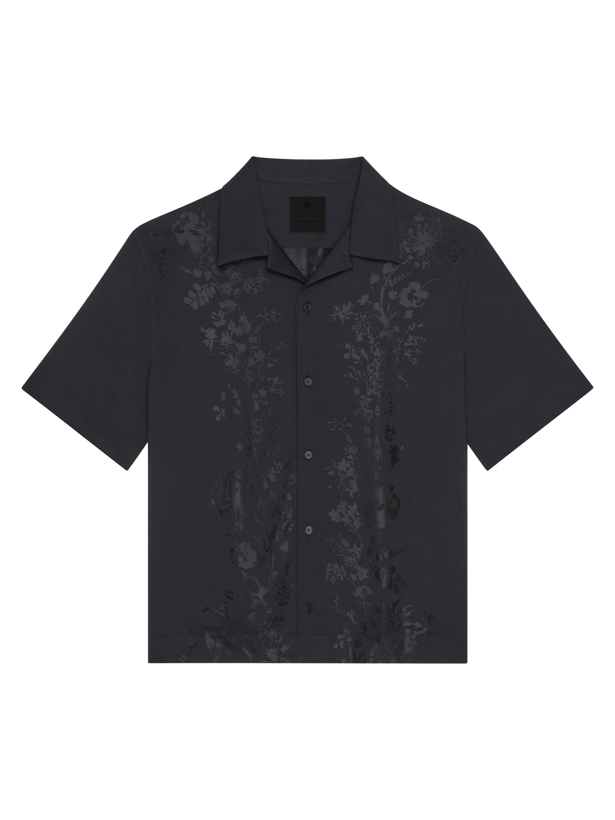 Givenchy Men's Boxy Fit Shirt in Floral Jacquard - Black